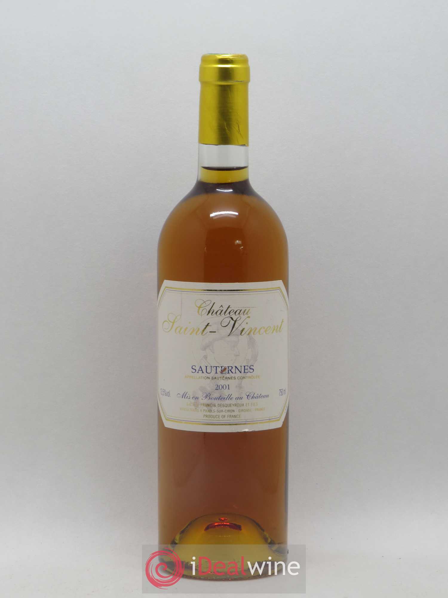 Sauternes Château Saint Vincent 2001 - Posten von 1 Flasche - 0