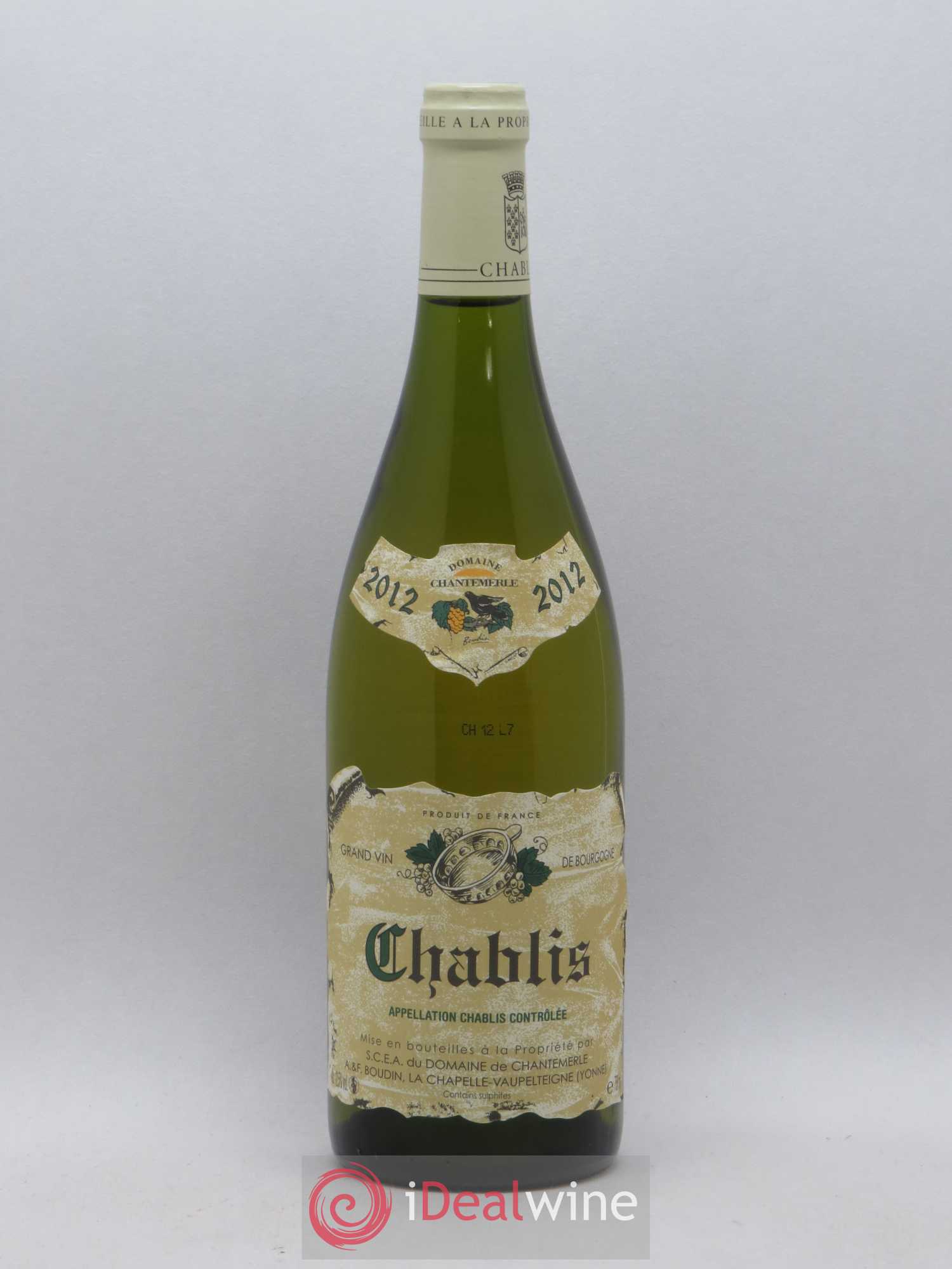 Chablis Chantemerle (Domaine de) 2012 - Lot de 1 bouteille - 0