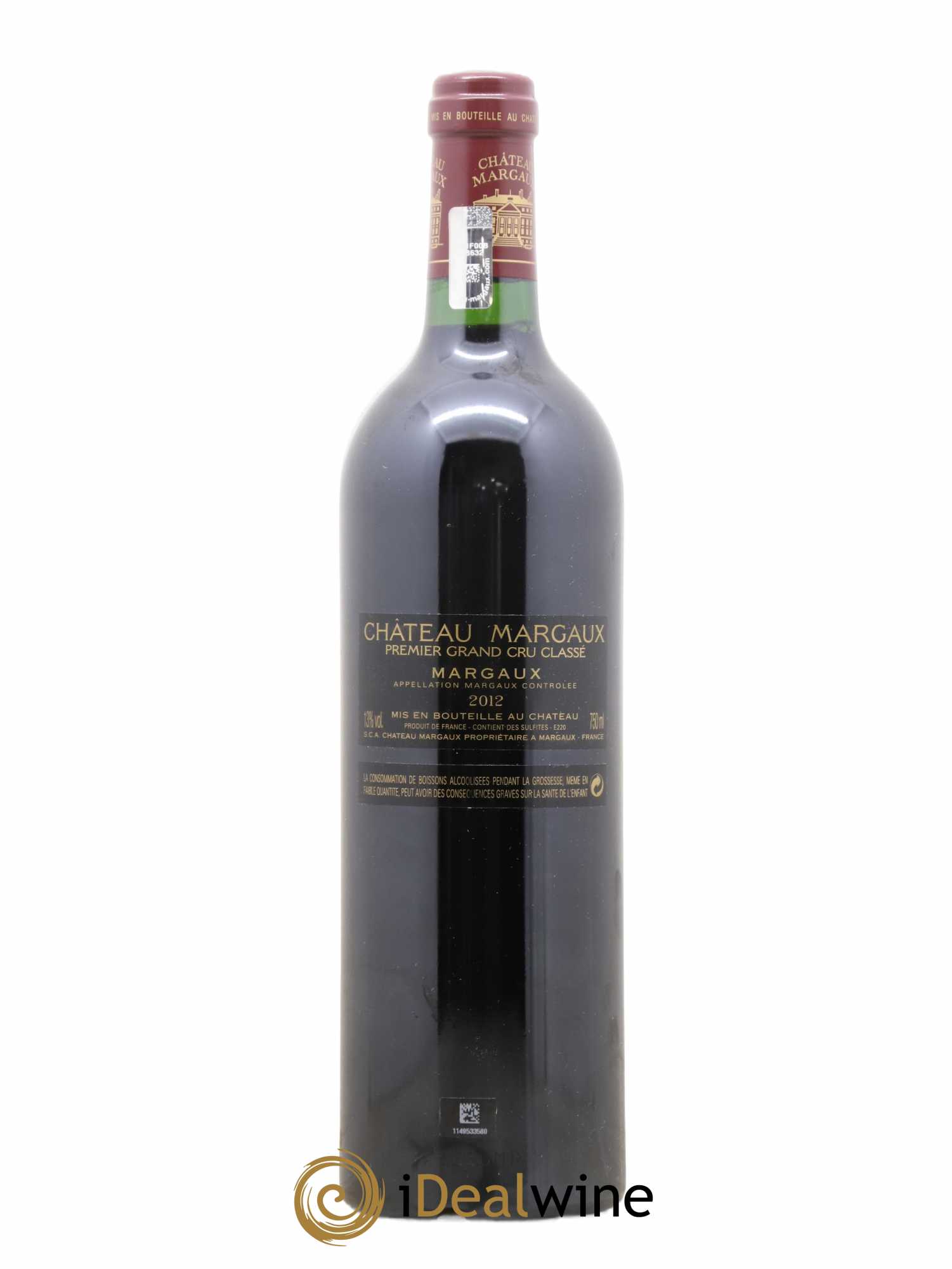 Château Margaux 1er Grand Cru Classé 2012 - Lot de 1 bouteille - 1