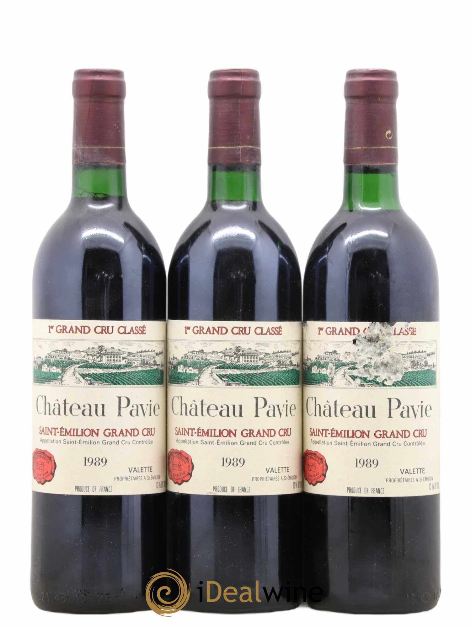 Château Pavie 1er Grand Cru Classé A 1989 - Lot de 3 bouteilles - 0