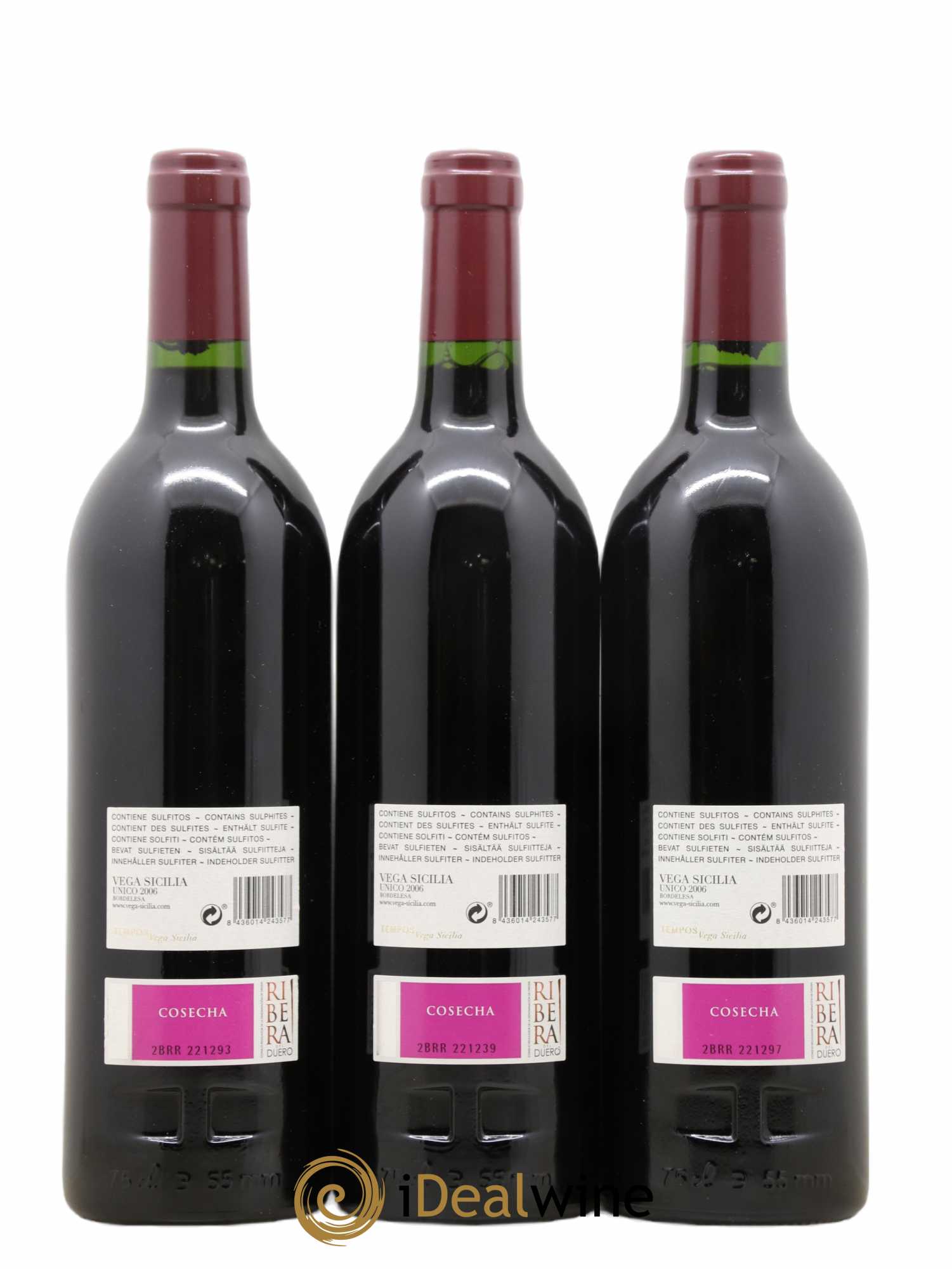 Ribera Del Duero DO Vega Sicilia Unico Famille Alvarez 2006 - Lot de 3 bouteilles - 1