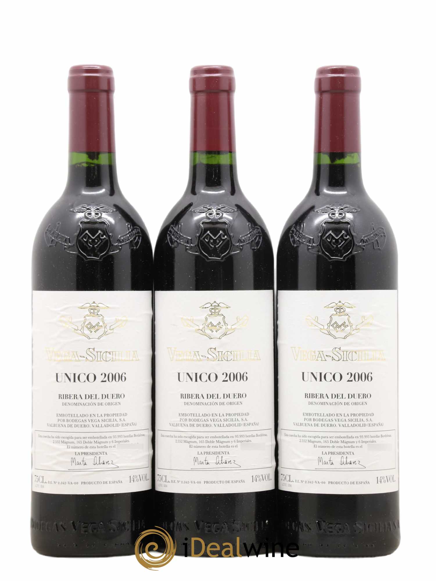 Ribera Del Duero DO Vega Sicilia Unico Famille Alvarez 2006 - Lot de 3 bouteilles - 0