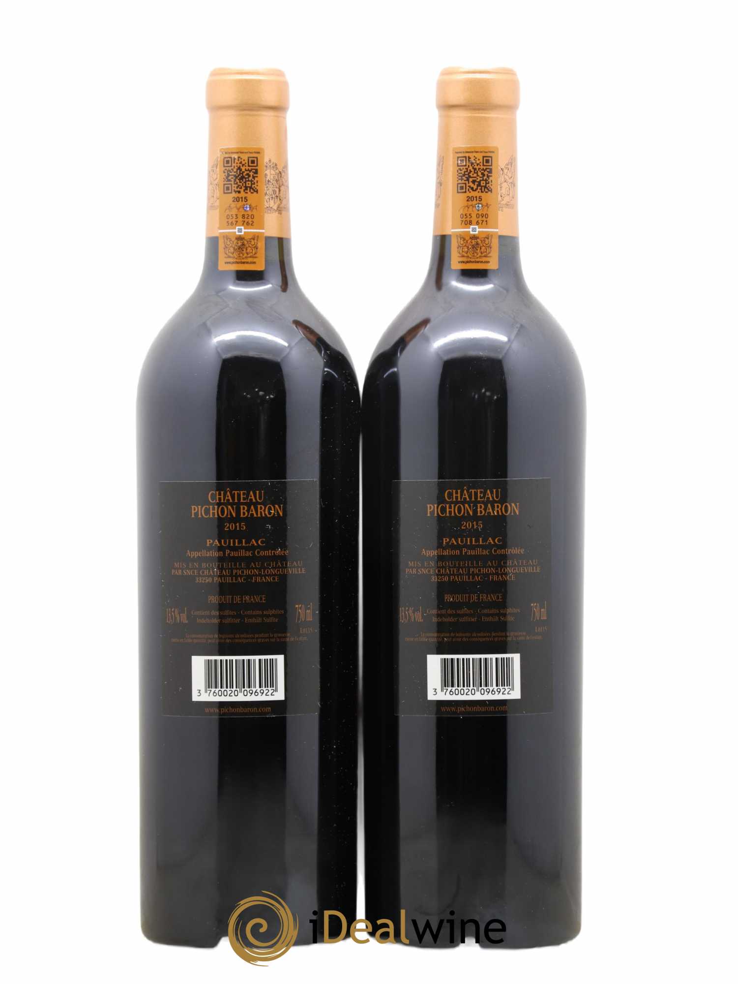 Pichon Longueville Baron 2ème Grand Cru Classé 2015 - Lot de 2 bouteilles - 1