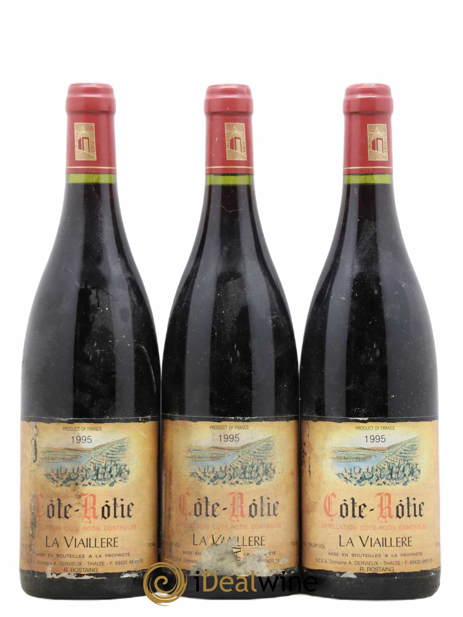 Côte-Rôtie La Viaillère René Rostaing 1995 - Lot of 3 bottles - 0