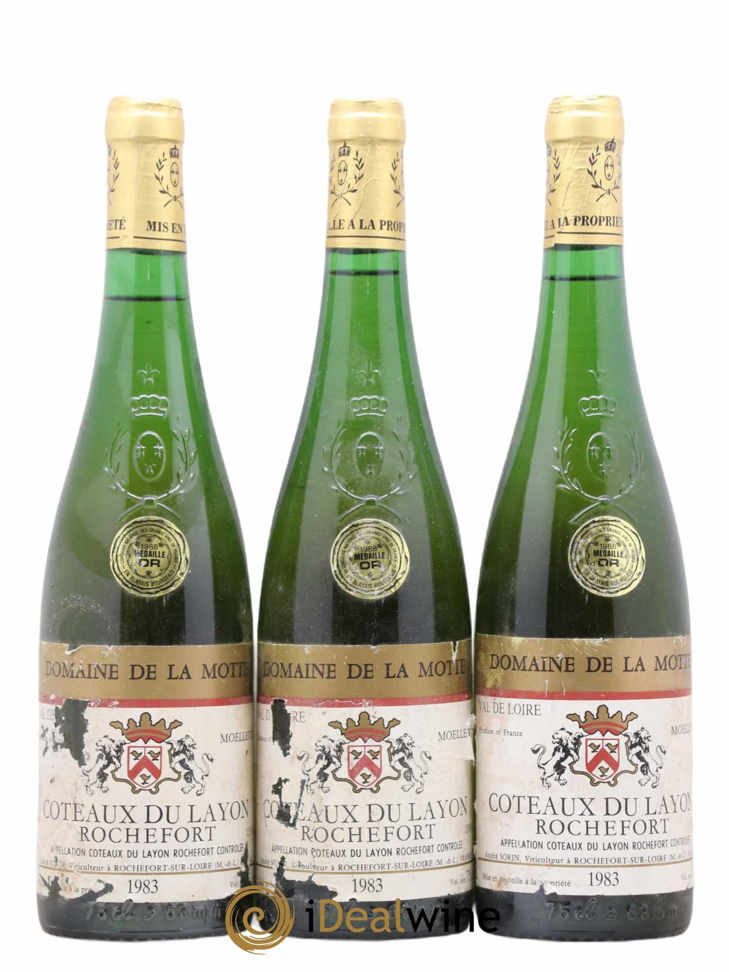 Coteaux du Layon Rochefort Domaine de la Motte 1983 - Lotto di 3 bottiglie - 0