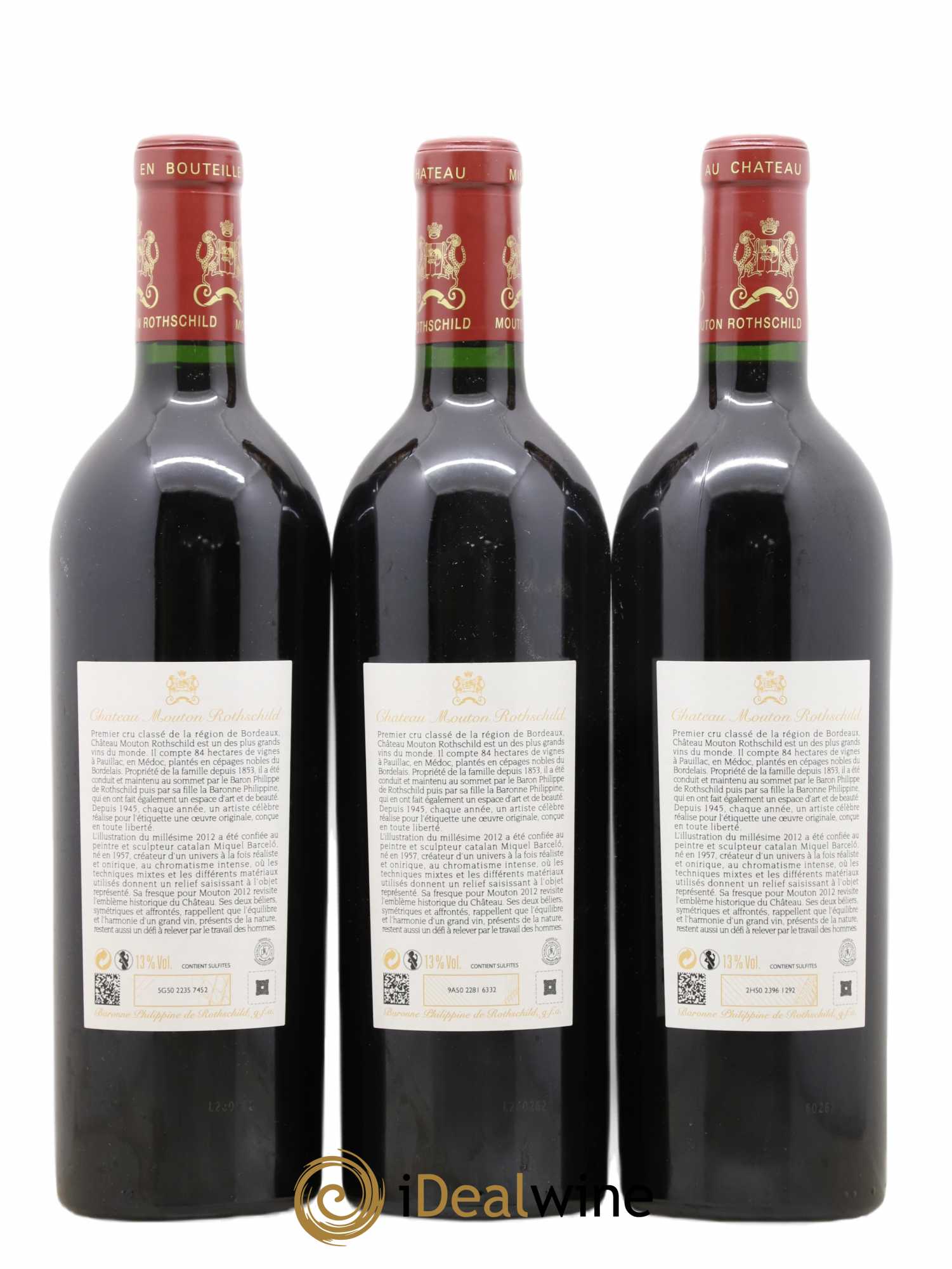 Château Mouton Rothschild 1er Grand Cru Classé 2012 - Lot de 3 bouteilles - 1
