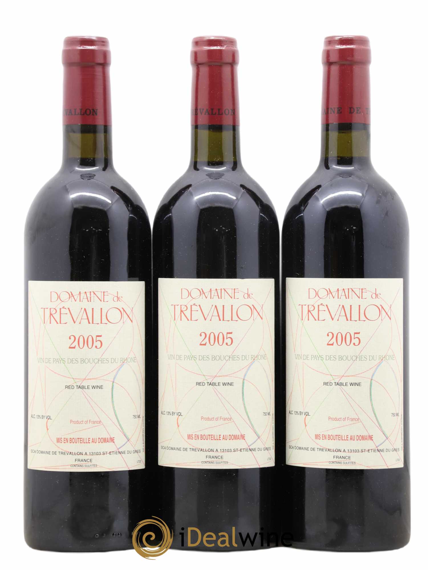 VDP Bouches du Rhône Trévallon (Domaine de) Eloi Dürrbach 2005 - Lot de 3 bouteilles - 0