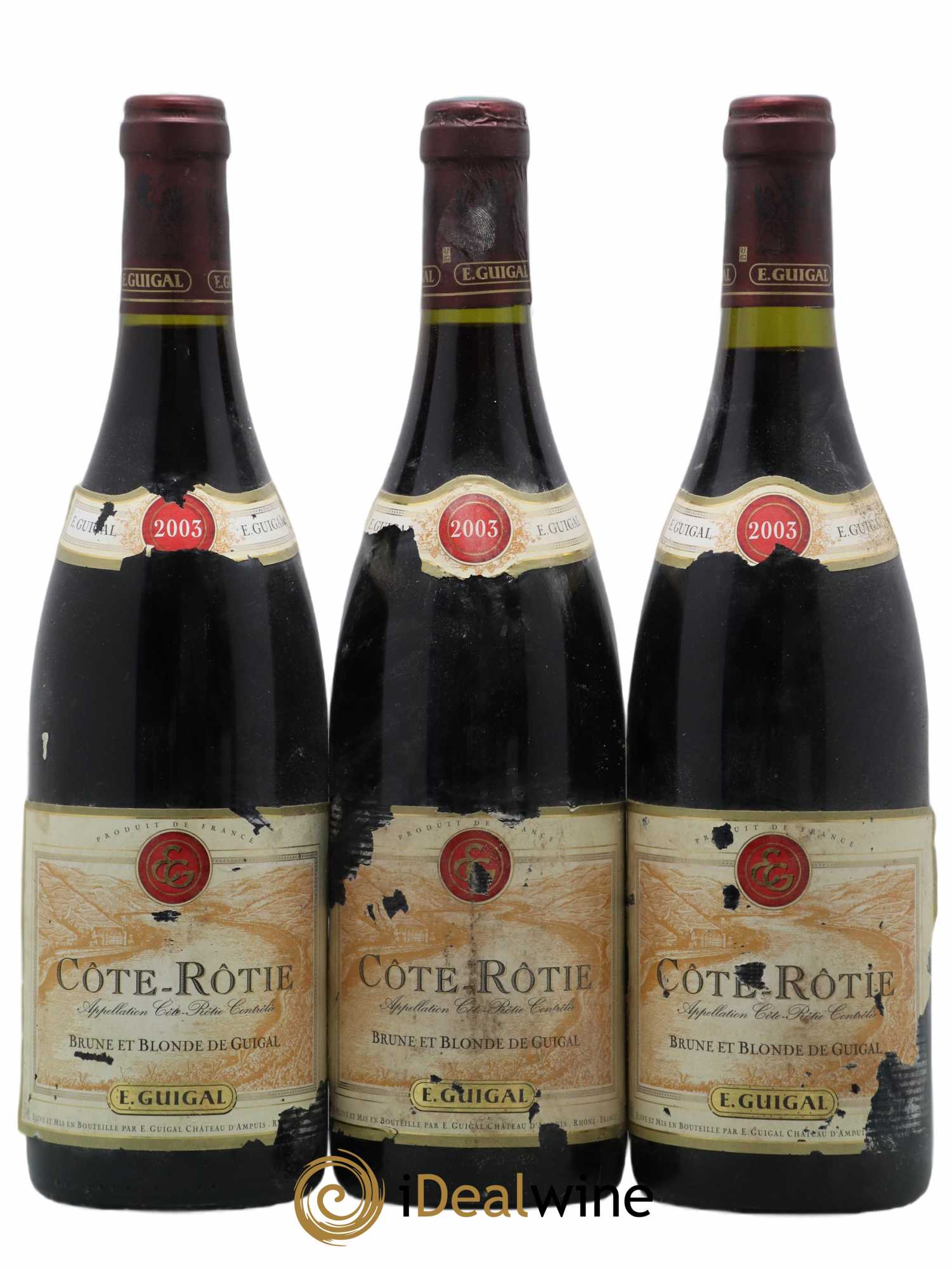 Côte-Rôtie Côtes Brune et Blonde Guigal 2003 - Lot de 3 bouteilles - 0