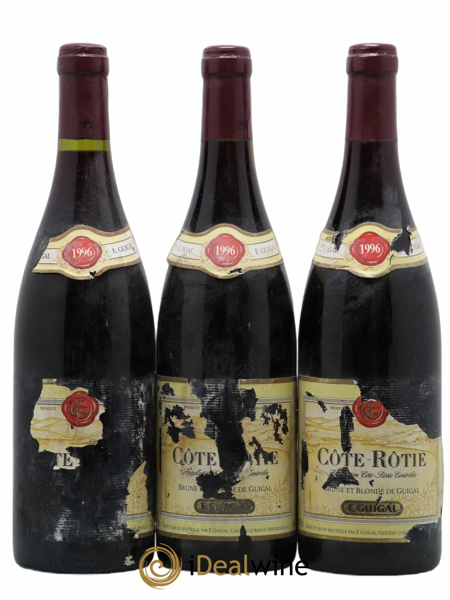 Côte-Rôtie Côtes Brune et Blonde Guigal 1996 - Lot de 3 bouteilles - 0