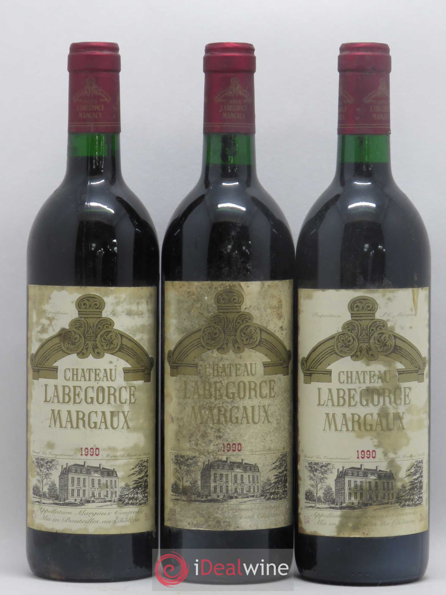 Château Labegorce Cru Bourgeois (sans prix de réserve) 1990 - Lot de 3 bouteilles - 0