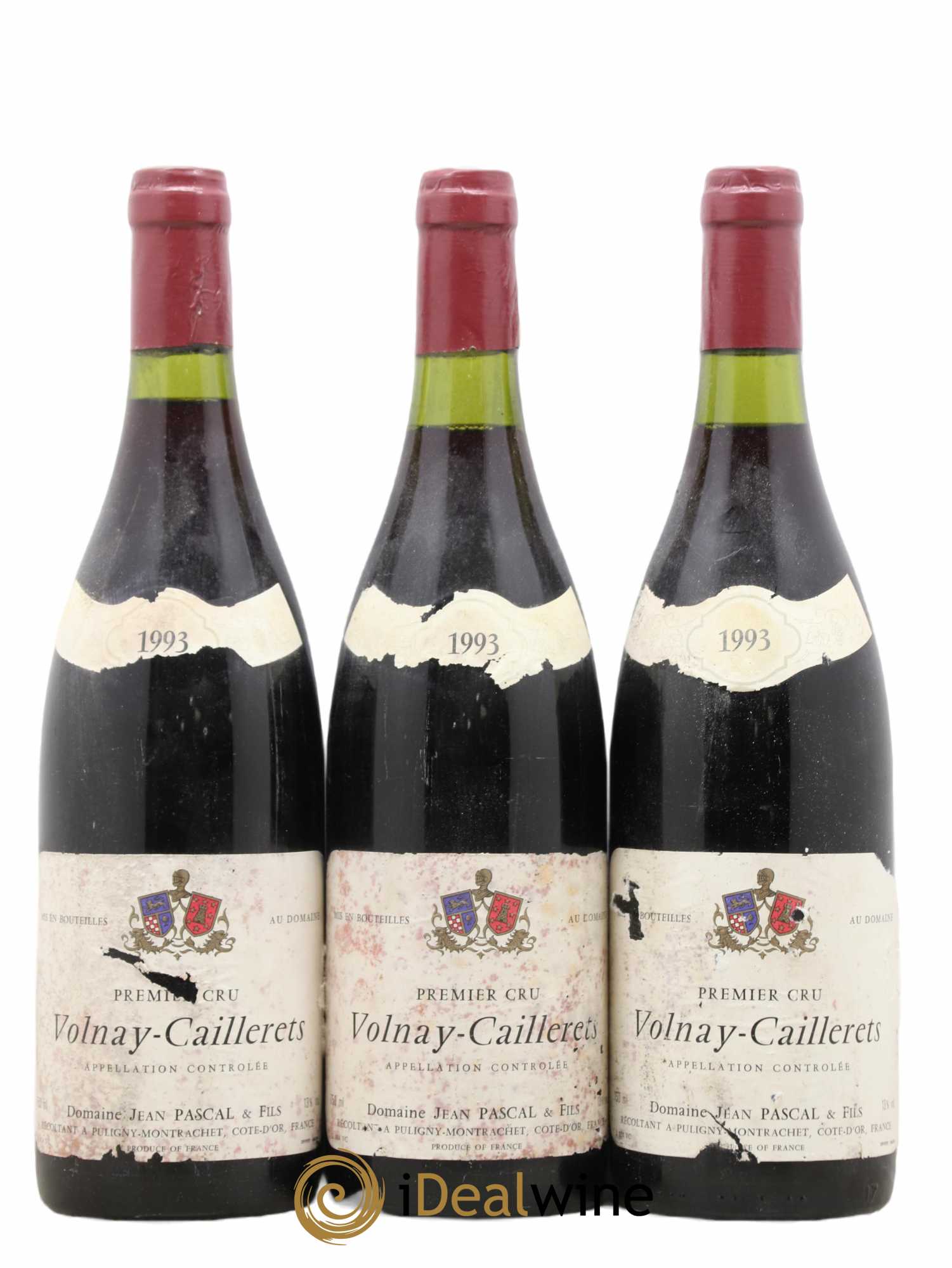 Volnay 1er Cru Les Caillerets Domaine Pascal 1993 - Posten von 3 Flaschen - 0