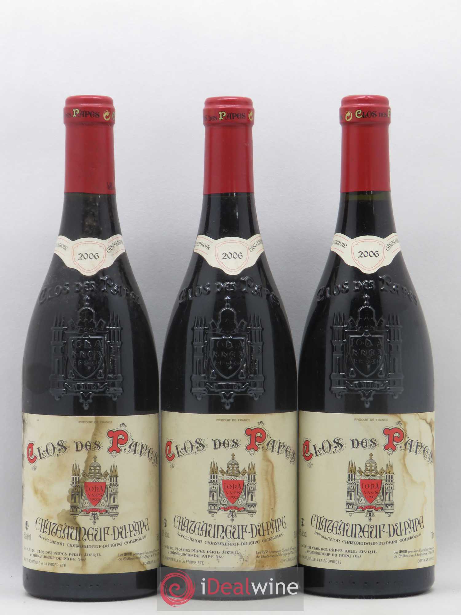 Châteauneuf-du-Pape Clos des Papes - Paul Avril 2006 - Lot de 3 bouteilles - 0