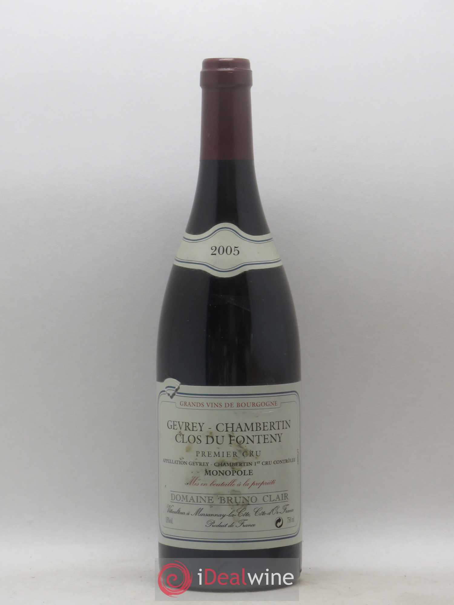 Gevrey-Chambertin 1er Cru Clos du Fonteny Bruno Clair (Domaine) 2005 - Lot de 1 bouteille - 0