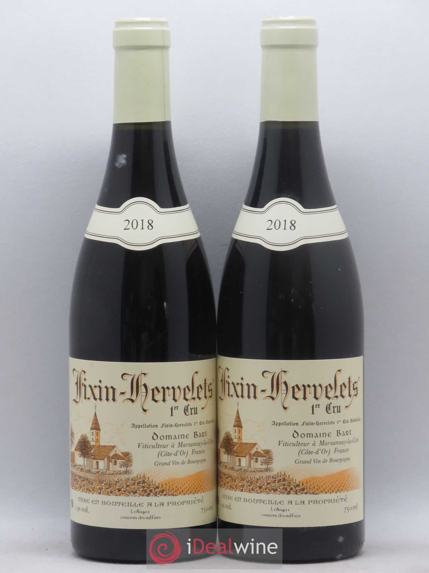 Fixin 1er Cru Hervelets Bart (Domaine) 2018 - Lot de 2 bouteilles - 0