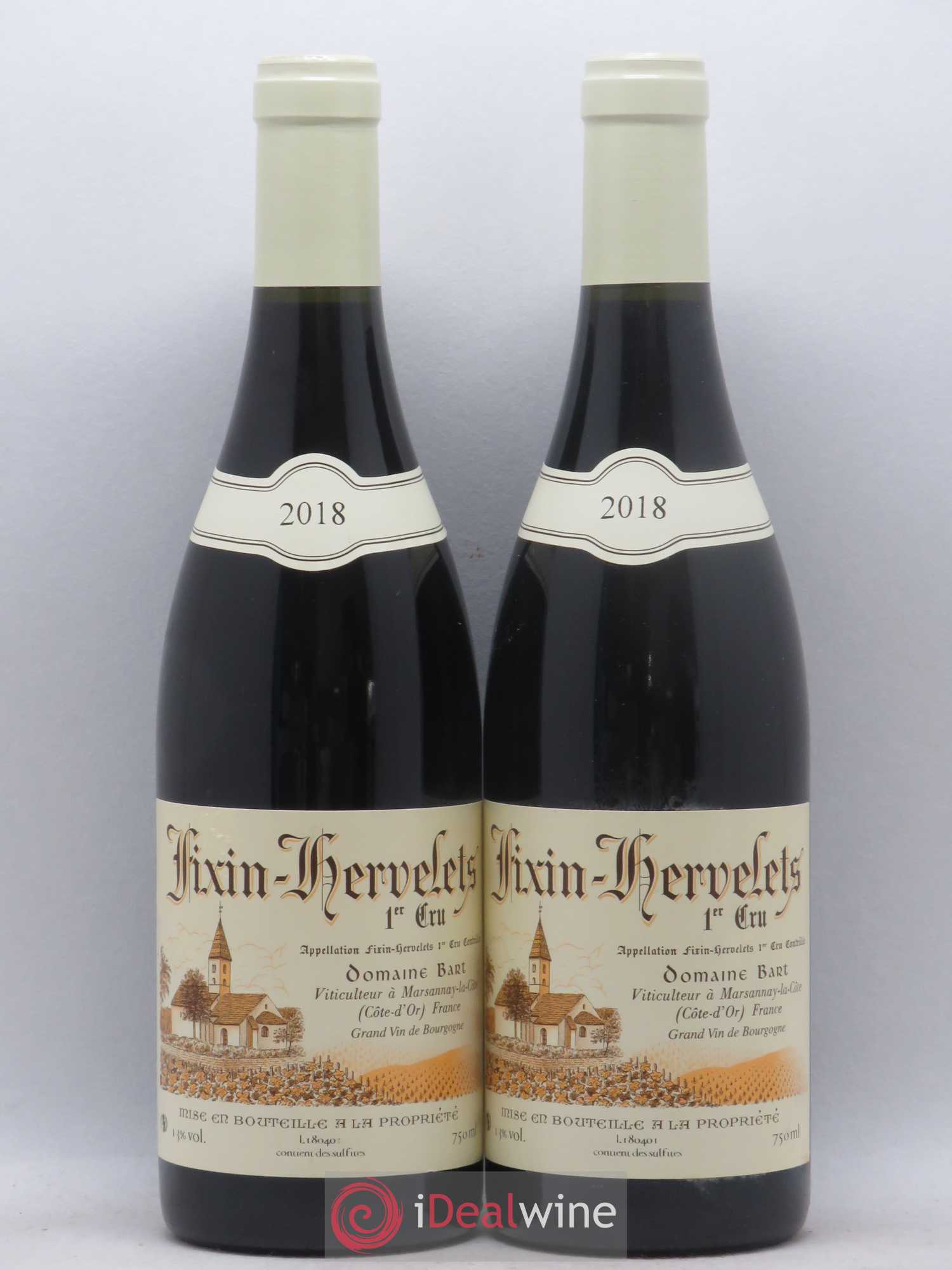 Fixin 1er Cru Hervelets Bart (Domaine) 2018 - Lot de 2 bouteilles - 0