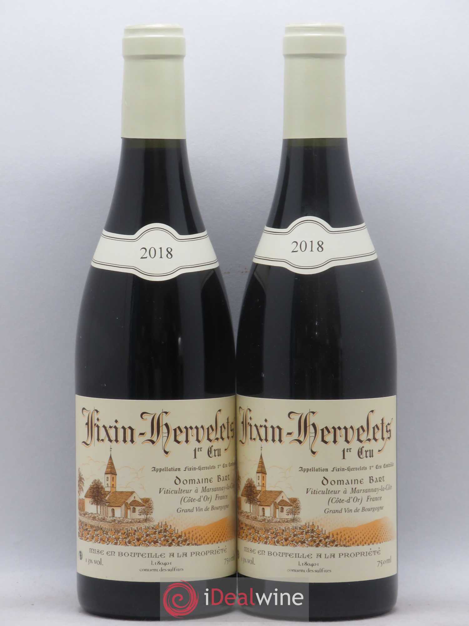 Fixin 1er Cru Hervelets Bart (Domaine) 2018 - Lot de 2 bouteilles - 0