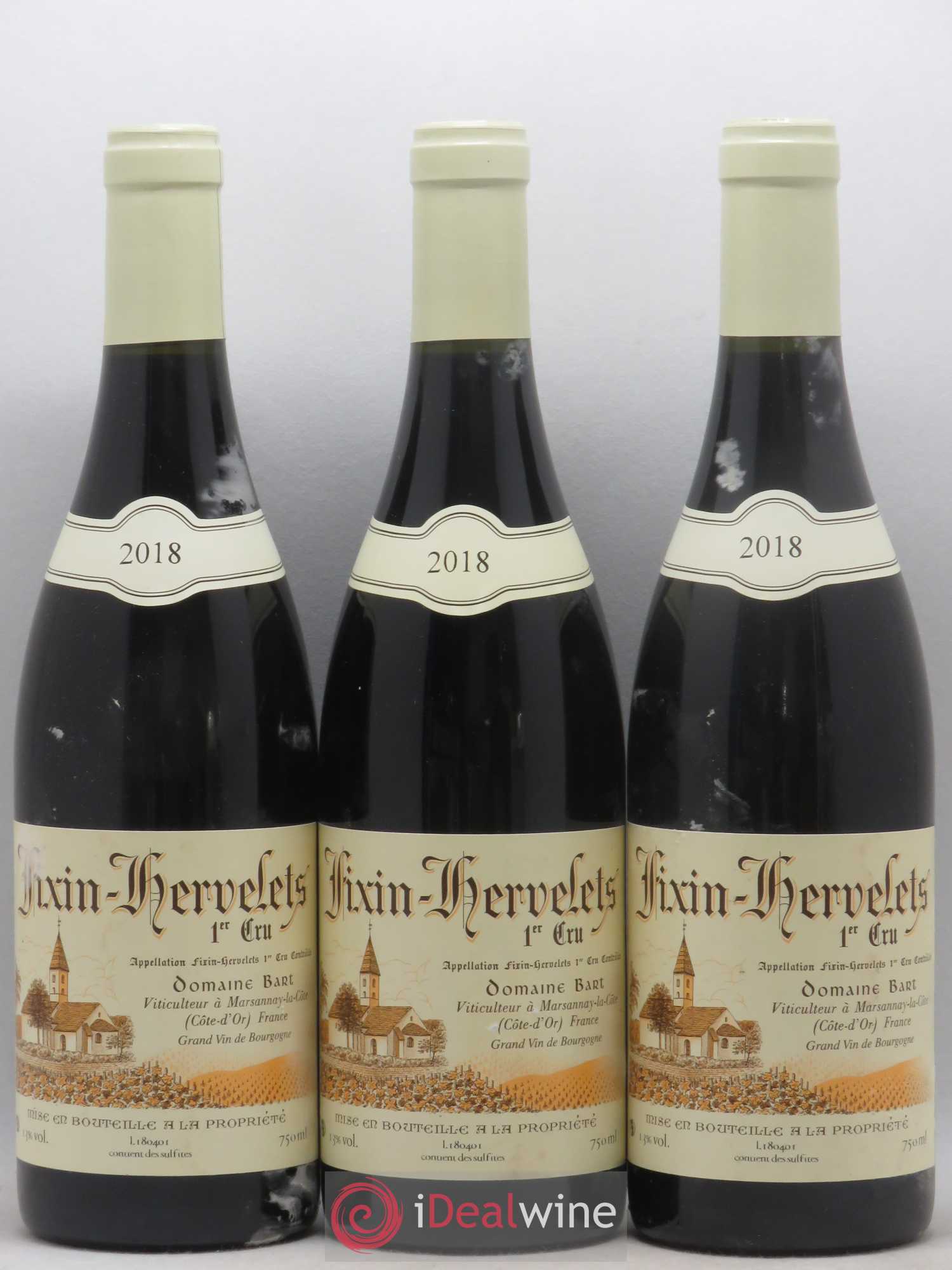 Fixin 1er Cru Hervelets Bart (Domaine) 2018 - Lot de 3 bouteilles - 0