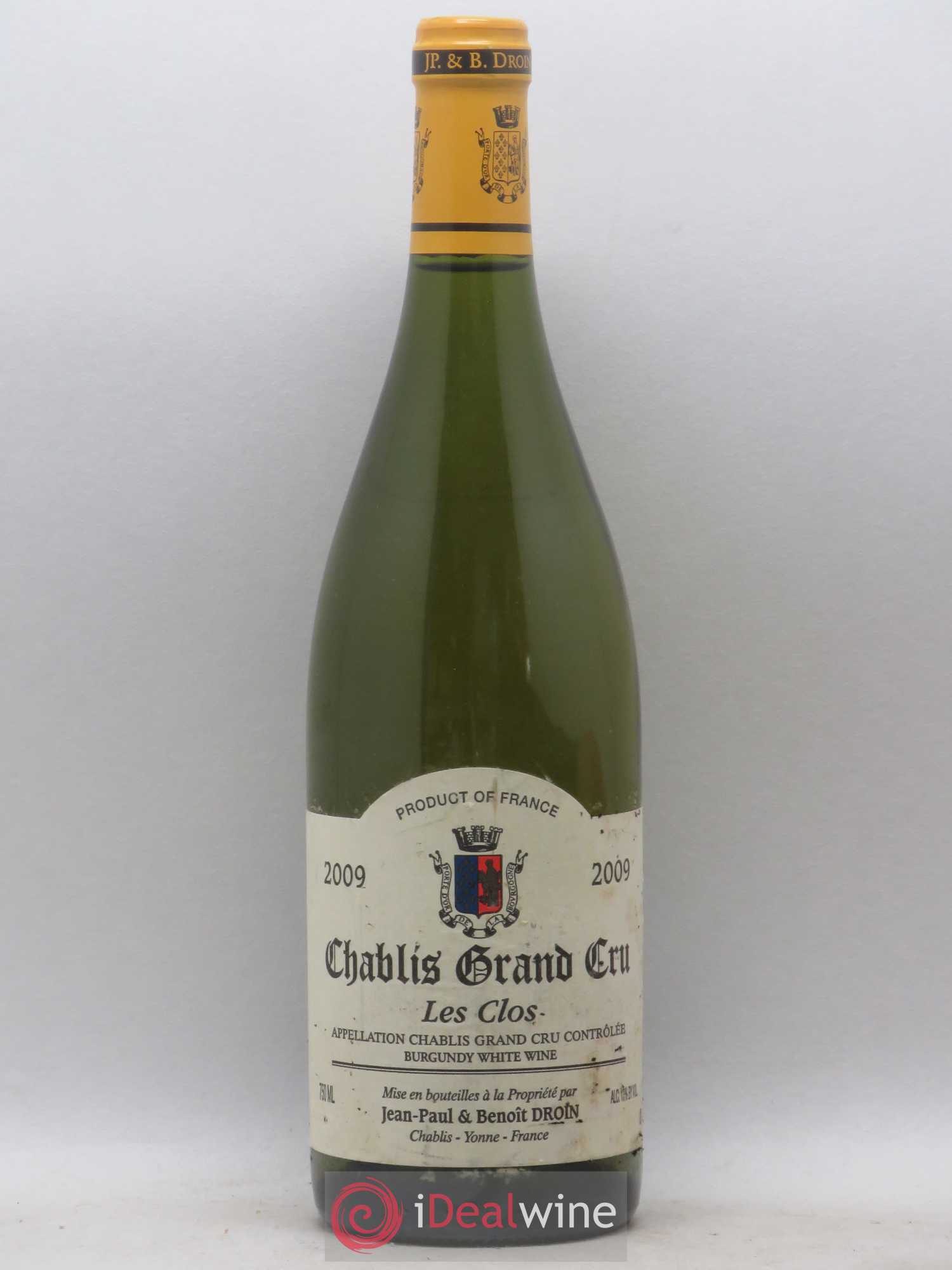 Chablis Grand Cru Les Clos Jean-Paul & Benoît Droin (Domaine) 2009 - Lot de 1 bouteille - 0