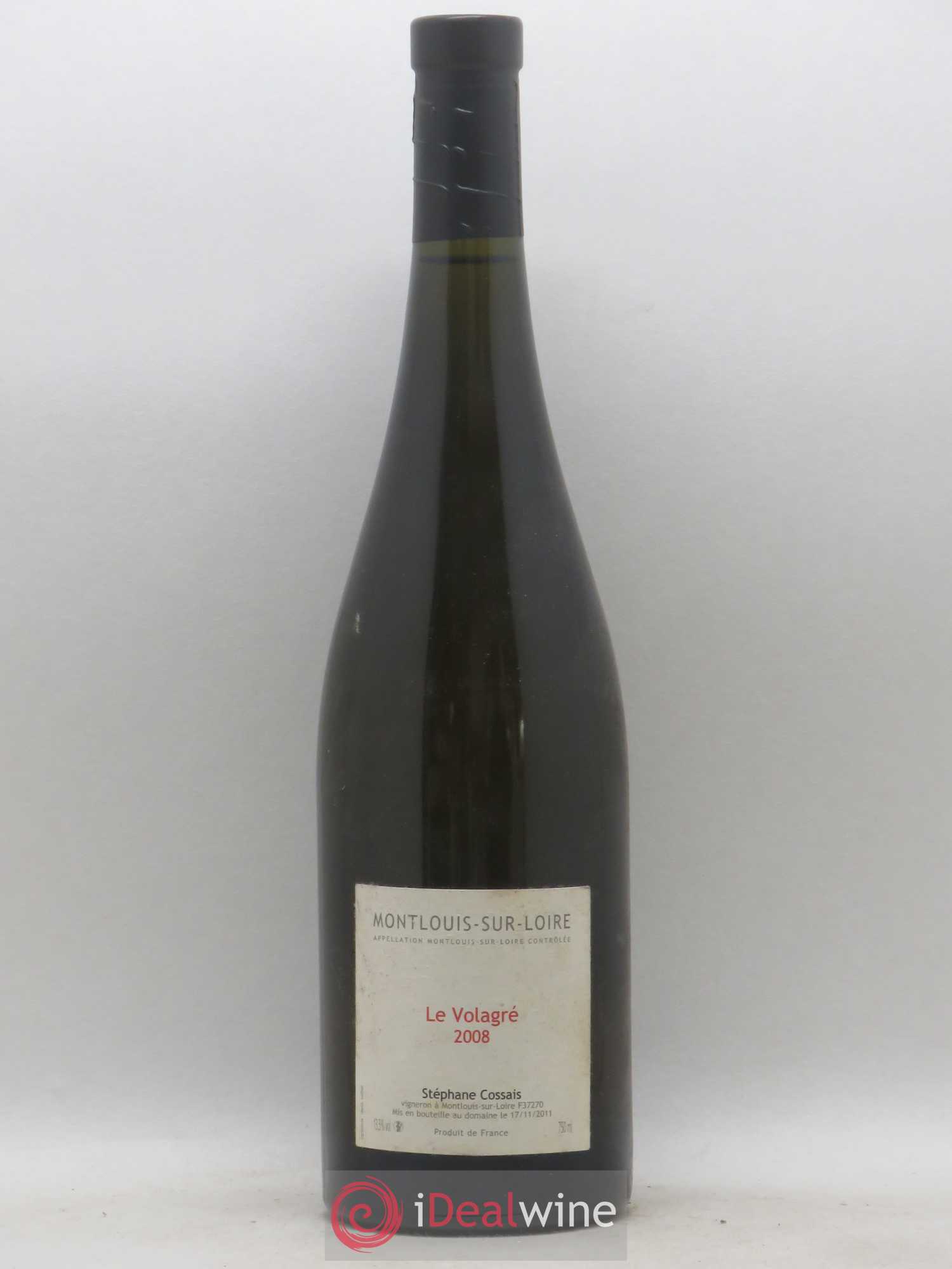 Montlouis-sur-Loire Le Volagré Stéphane Cossais 2008 - Lot de 1 bouteille - 0