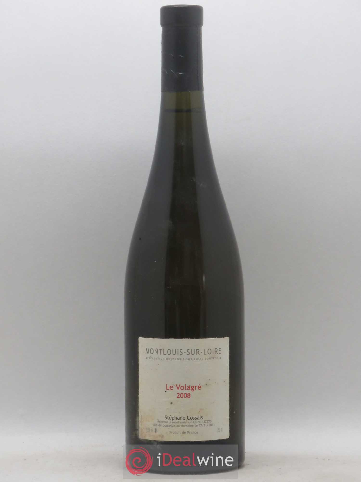 Montlouis-sur-Loire Le Volagré Stéphane Cossais 2008 - Lot de 1 bouteille - 0