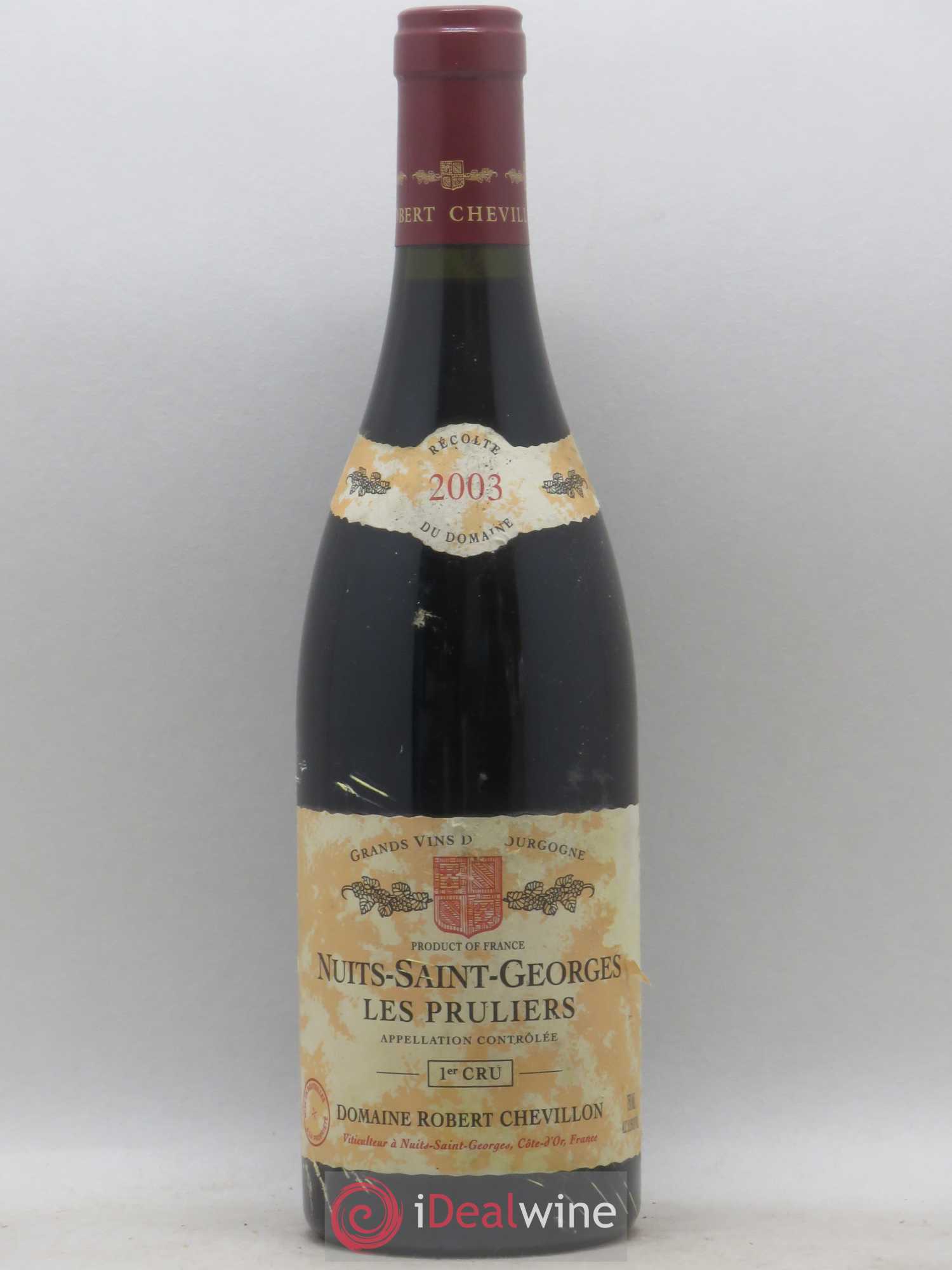 Nuits-Saint-Georges 1er Cru Les Pruliers Robert Chevillon 2003 - Lot de 1 bouteille - 0