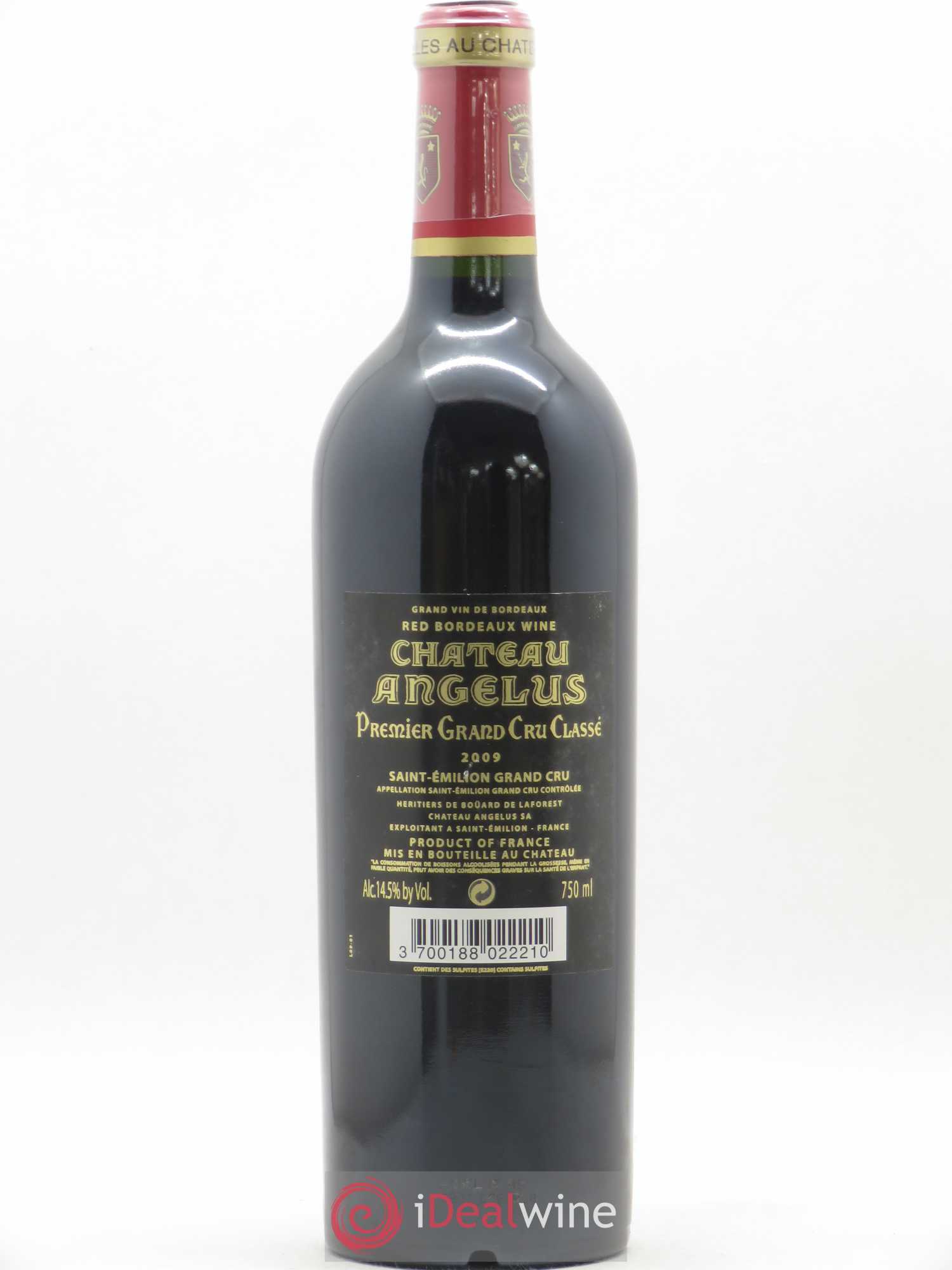 Château Angélus 1er Grand Cru Classé A 2009 - Lot de 1 bouteille - 1