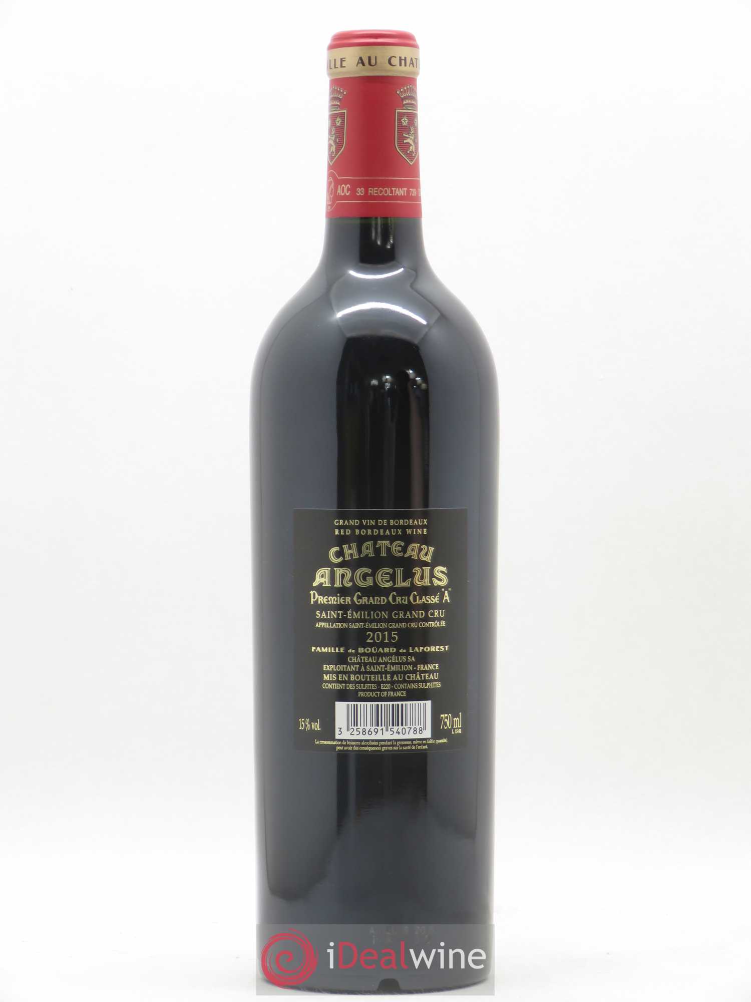 Château Angélus 1er Grand Cru Classé A 2015 - Lot de 1 bouteille - 1
