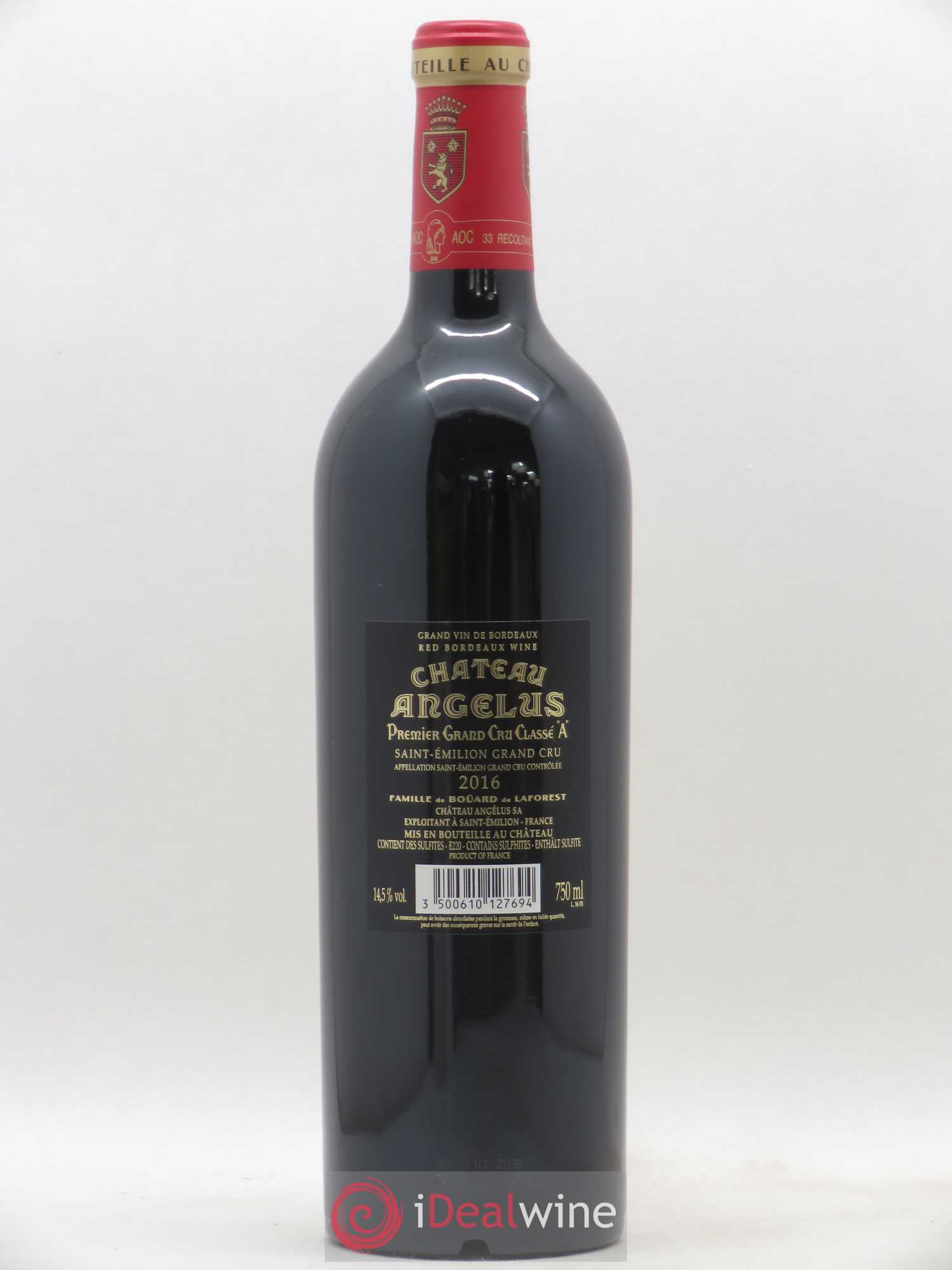 Château Angélus 1er Grand Cru Classé A 2016 - Lot de 1 bouteille - 1