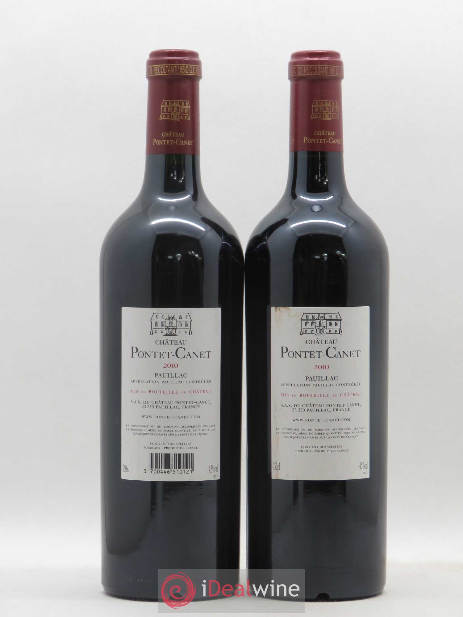 Château Pontet Canet 5ème Grand Cru Classé 2010 - Lot de 2 bouteilles - 1
