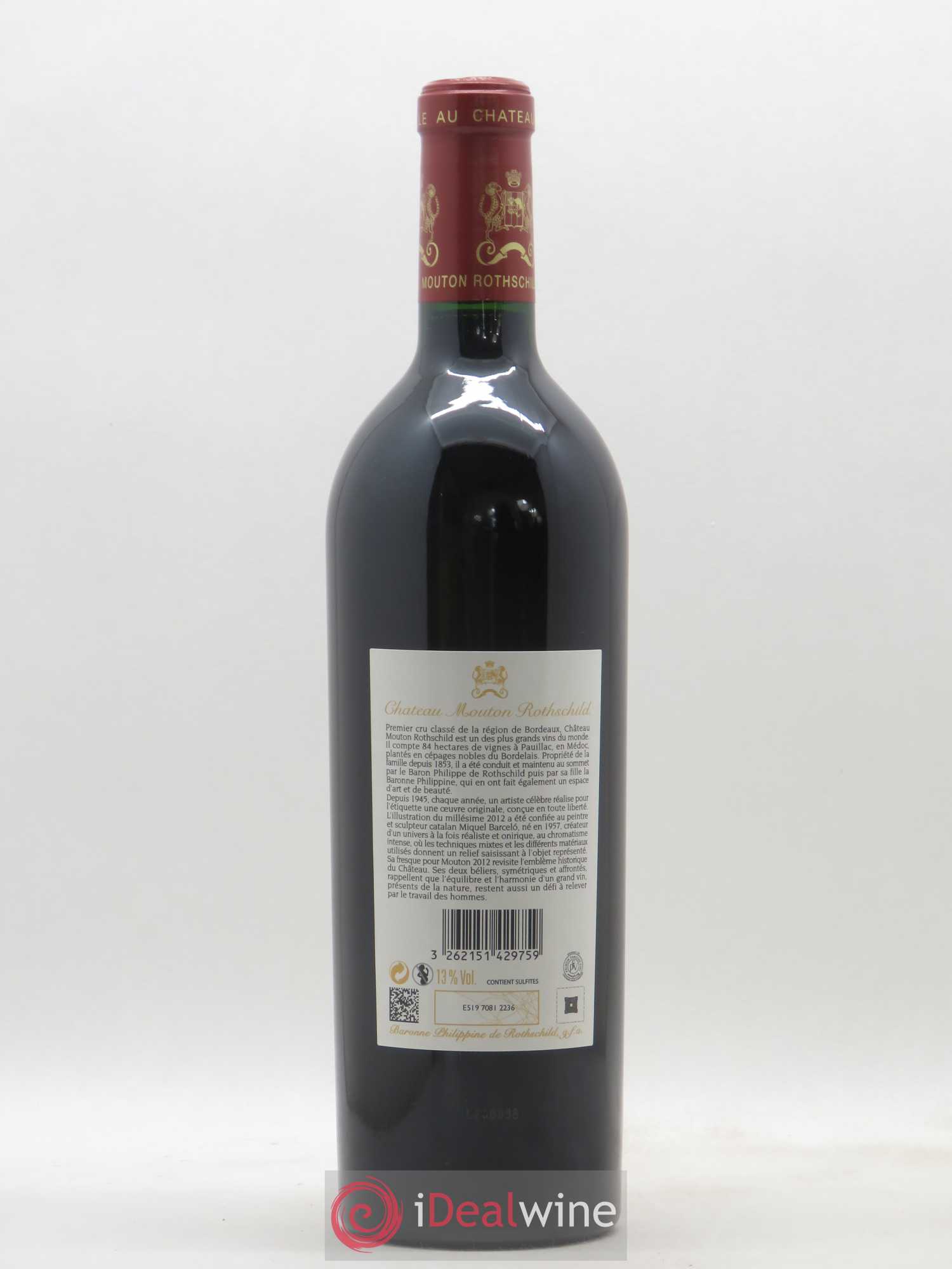 Château Mouton Rothschild 1er Grand Cru Classé 2012 - Lot de 1 bouteille - 1
