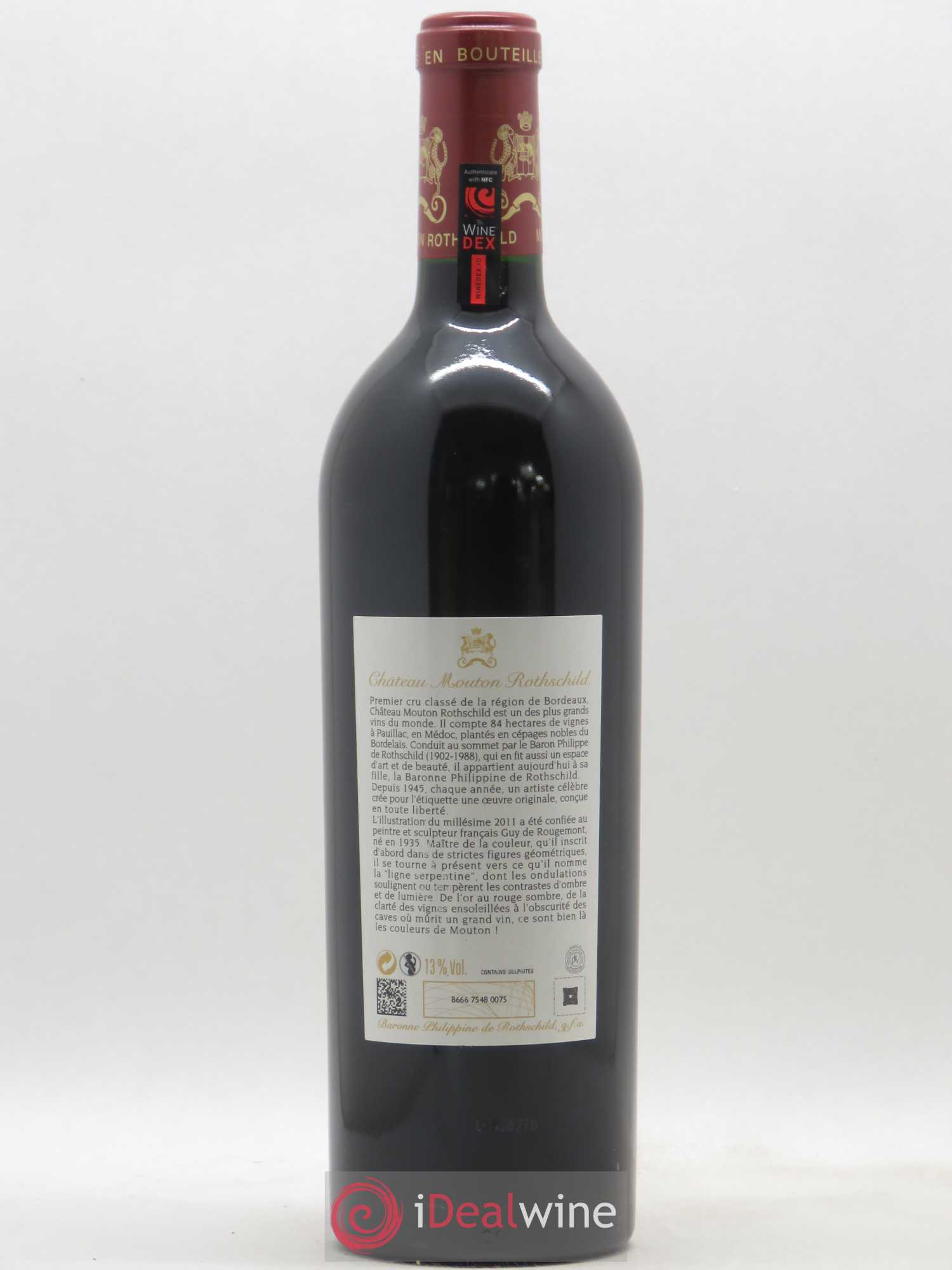 Château Mouton Rothschild 1er Grand Cru Classé 2011 - Lot de 1 bouteille - 1
