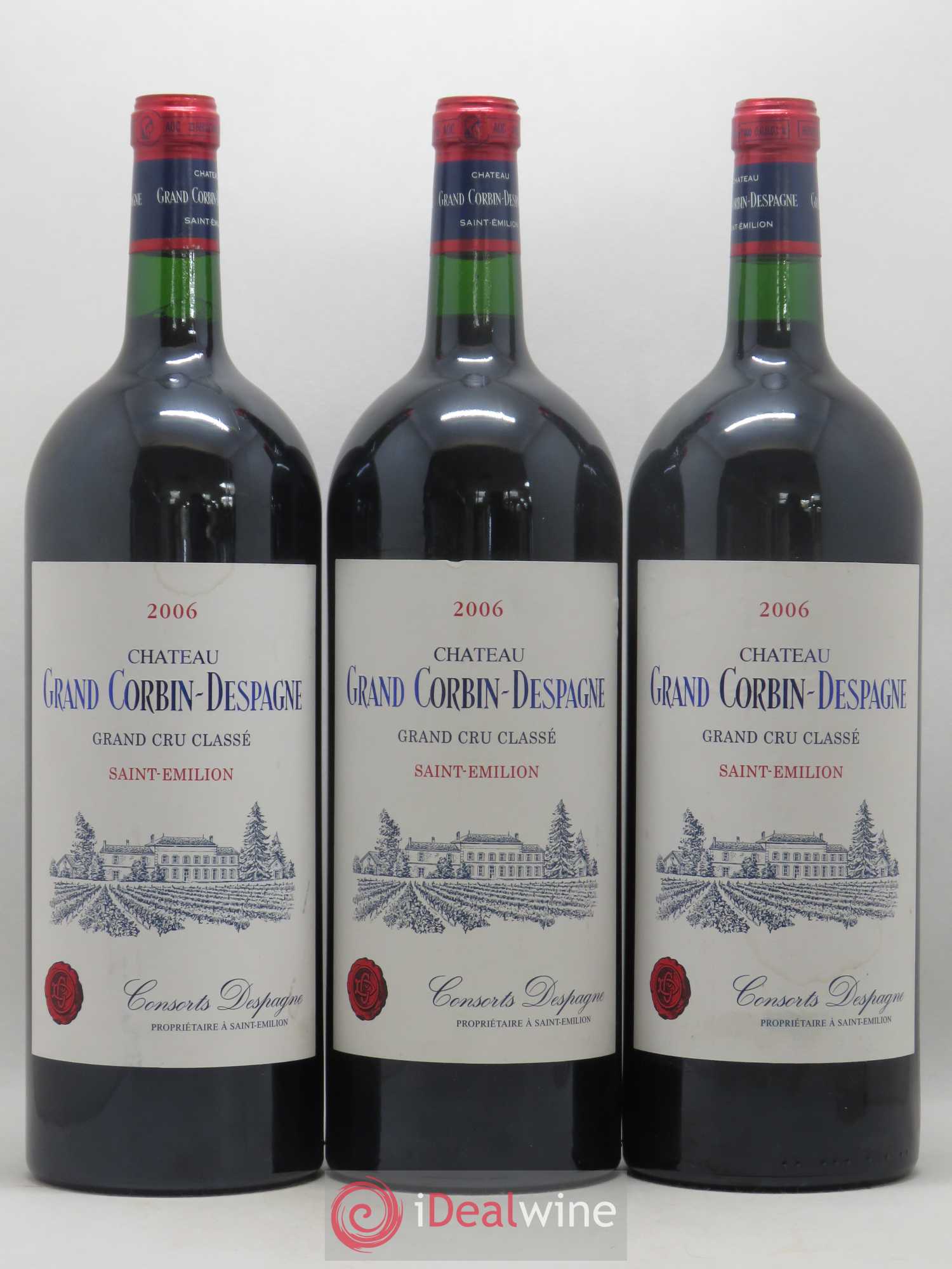 Château Grand Corbin Despagne Grand Cru Classé 2006 - Lot de 3 magnums - 0