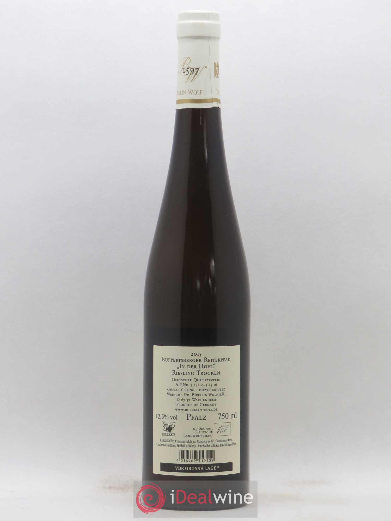 Allemagne Pfalz Ruppertsberger Reiterpfad Riesling Trocken Grosse Lage Weingut DR. Burklin-Wolf 2015 - Posten von 1 Flasche - 1