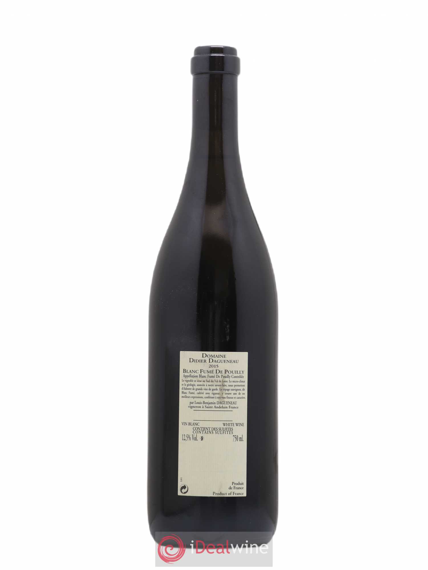 Vin de France Blanc Fumé Dagueneau (Domaine Didier - Louis-Benjamin) 2015 - Lot de 1 bouteille - 1