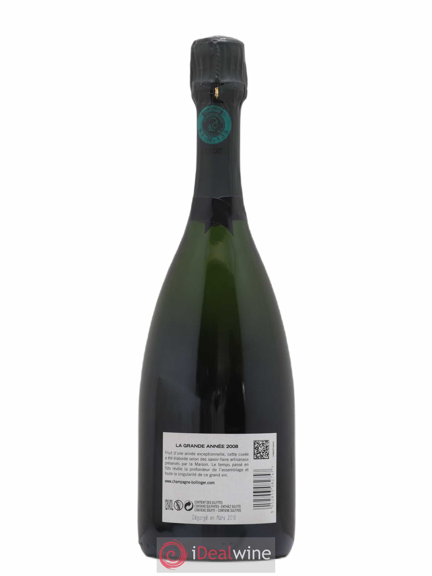La Grande Année Brut Bollinger Brut 2008 - Lot de 1 bouteille - 1