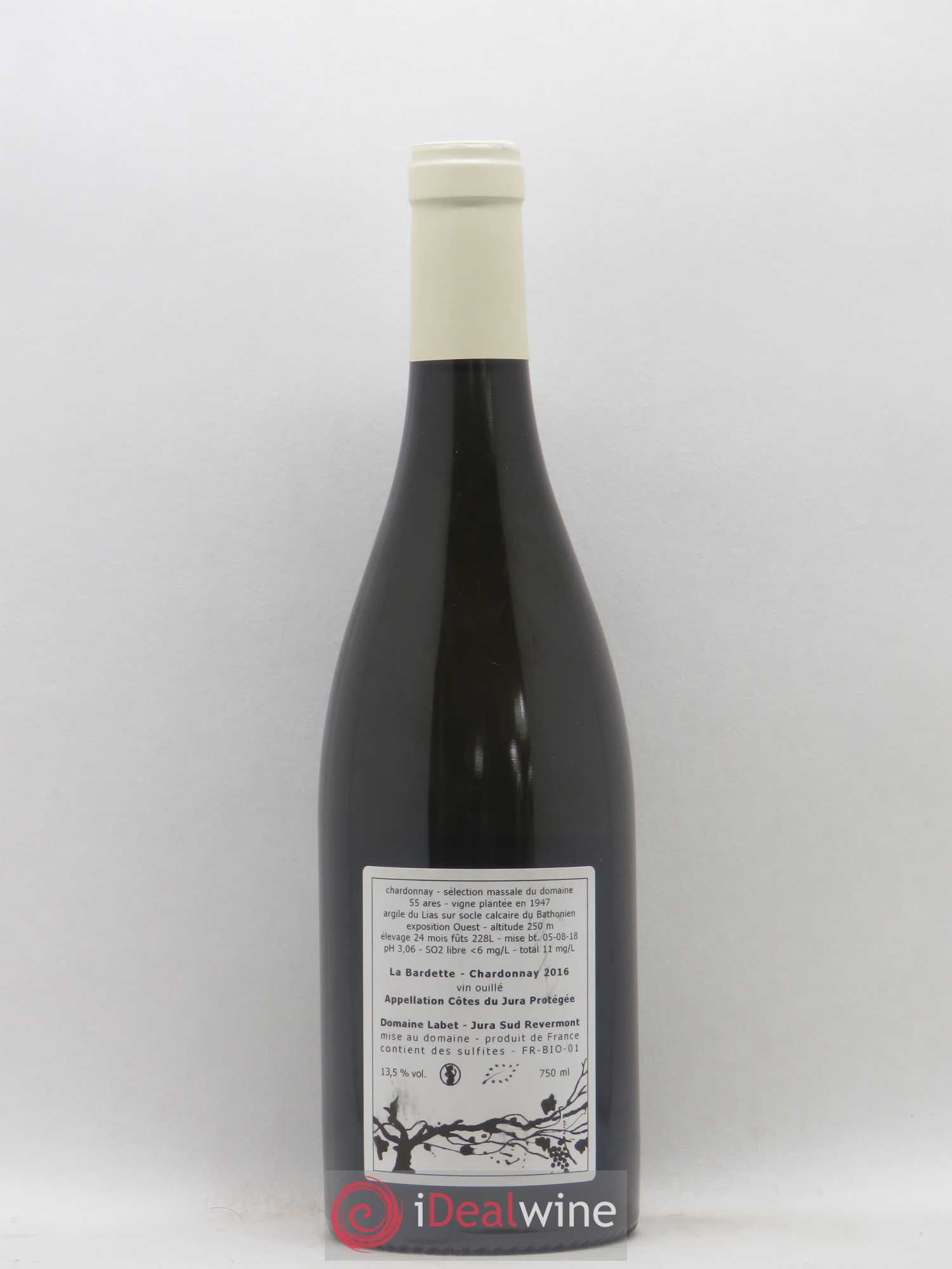 Côtes du Jura Chardonnay La Bardette Romain - Julien - Charline Labet 2016 - Lot de 1 bouteille - 1