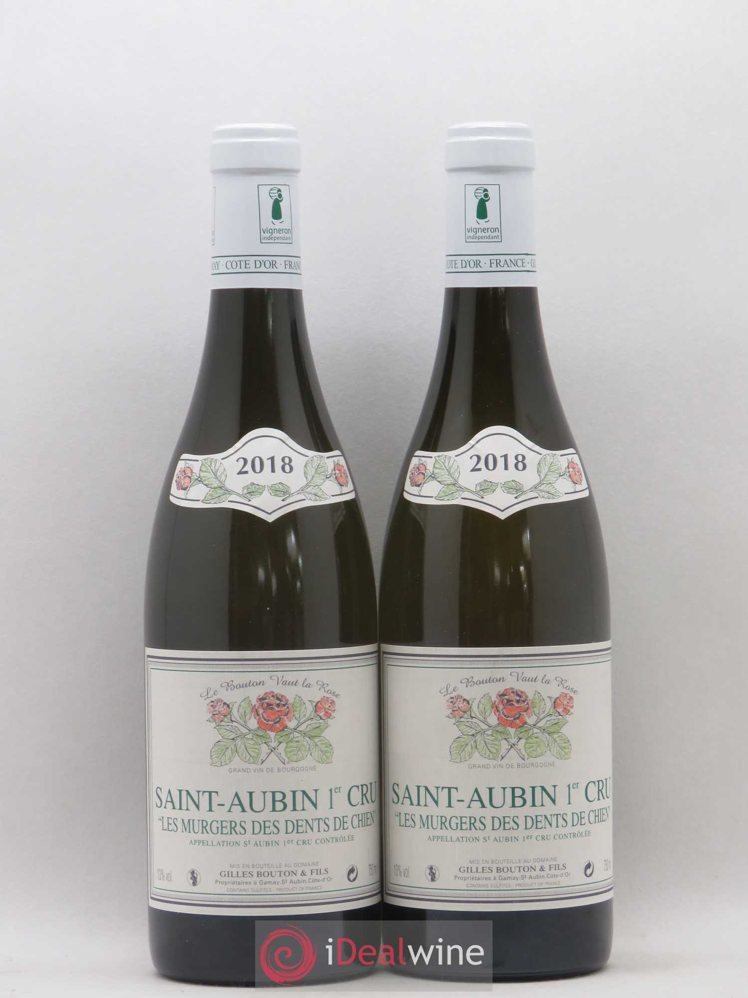 Saint-Aubin 1er Cru Murgers Dents de Chien Gilles Bouton Et Fils 2018 - Posten von 2 Flaschen - 0