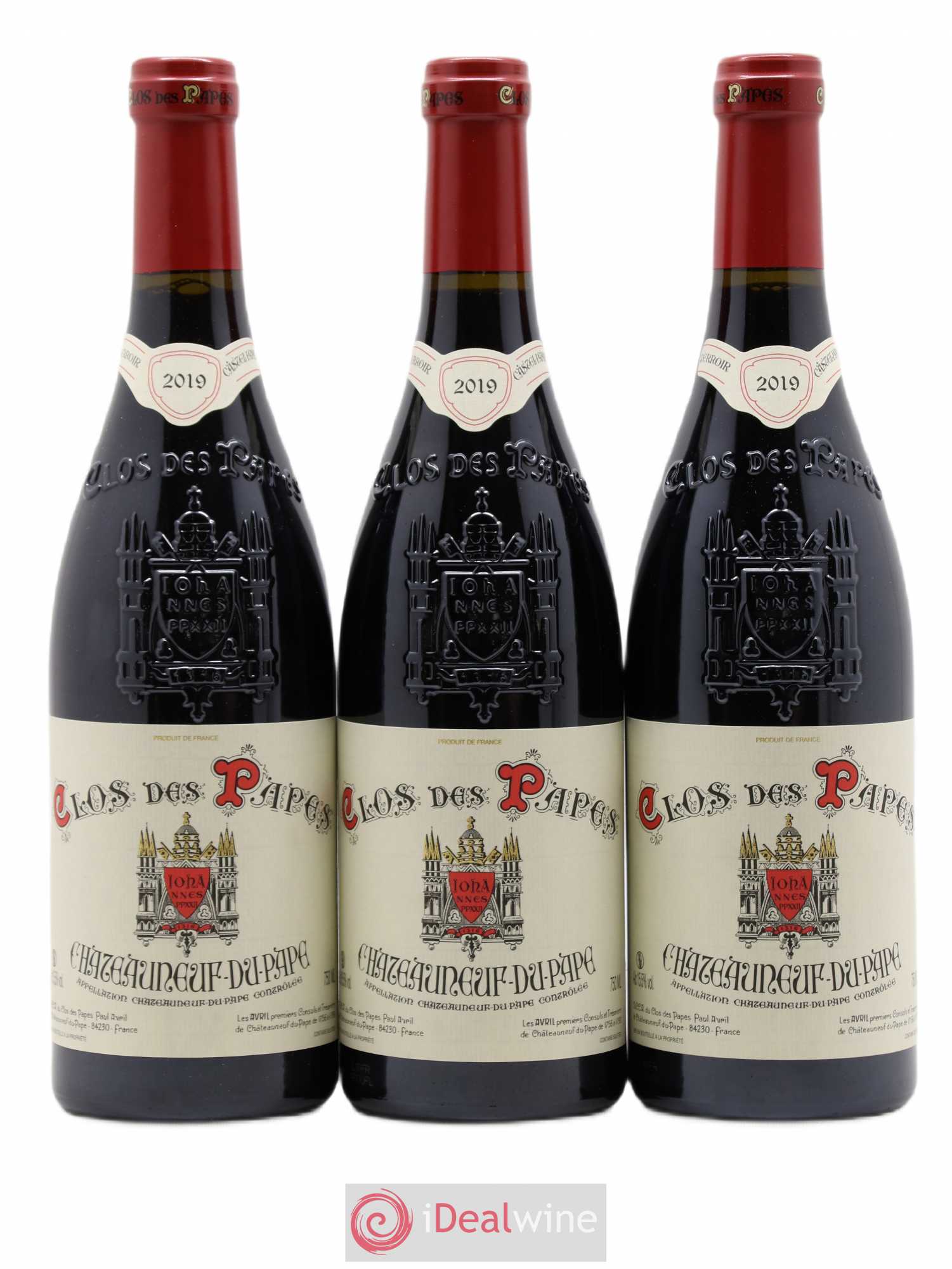 Châteauneuf-du-Pape Clos des Papes - Paul Avril 2019 - Lot de 3 bouteilles - 0