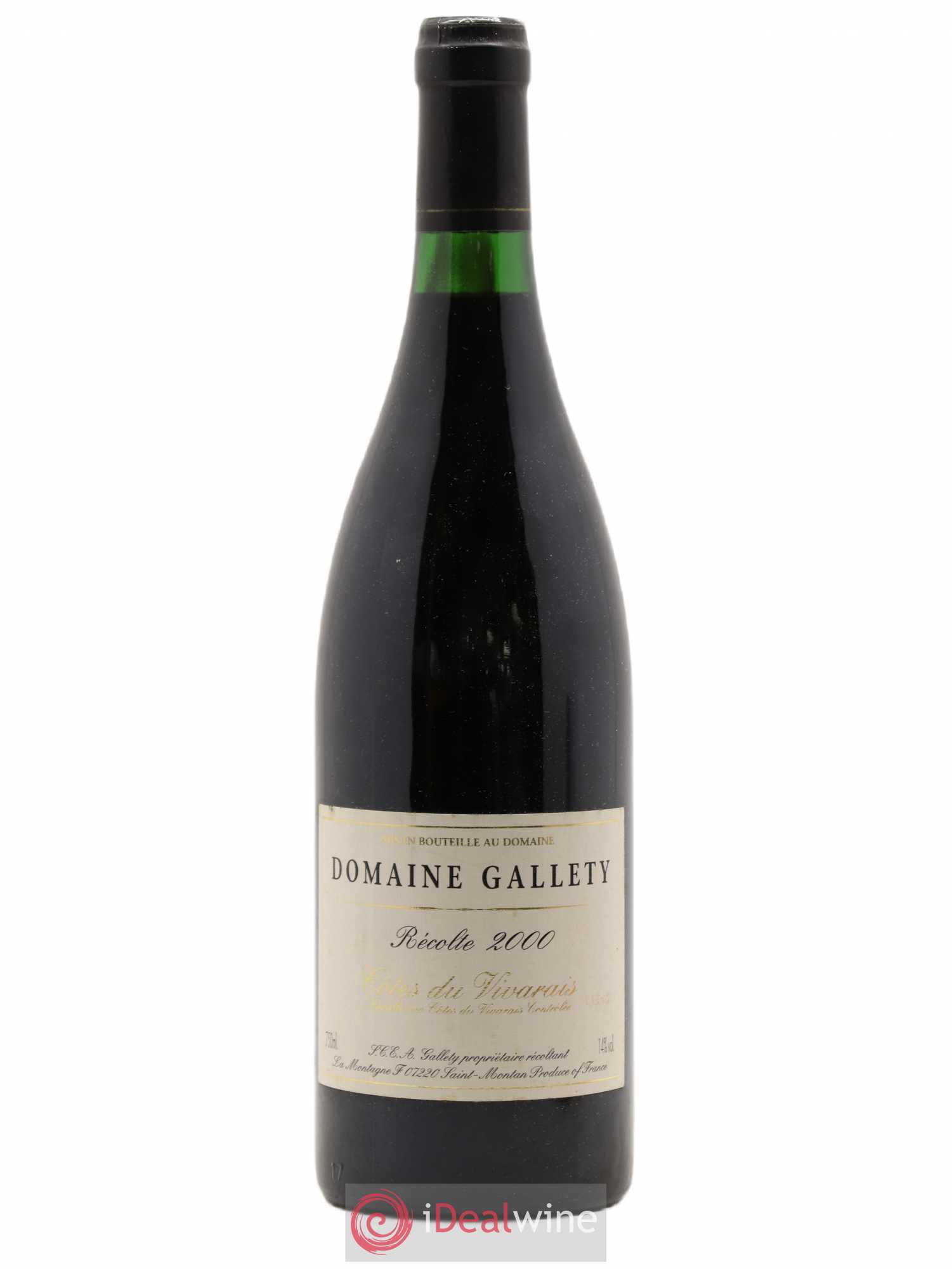 Côtes du Vivarais Gallety (Domaine) 2000 - Lot de 1 bouteille - 0