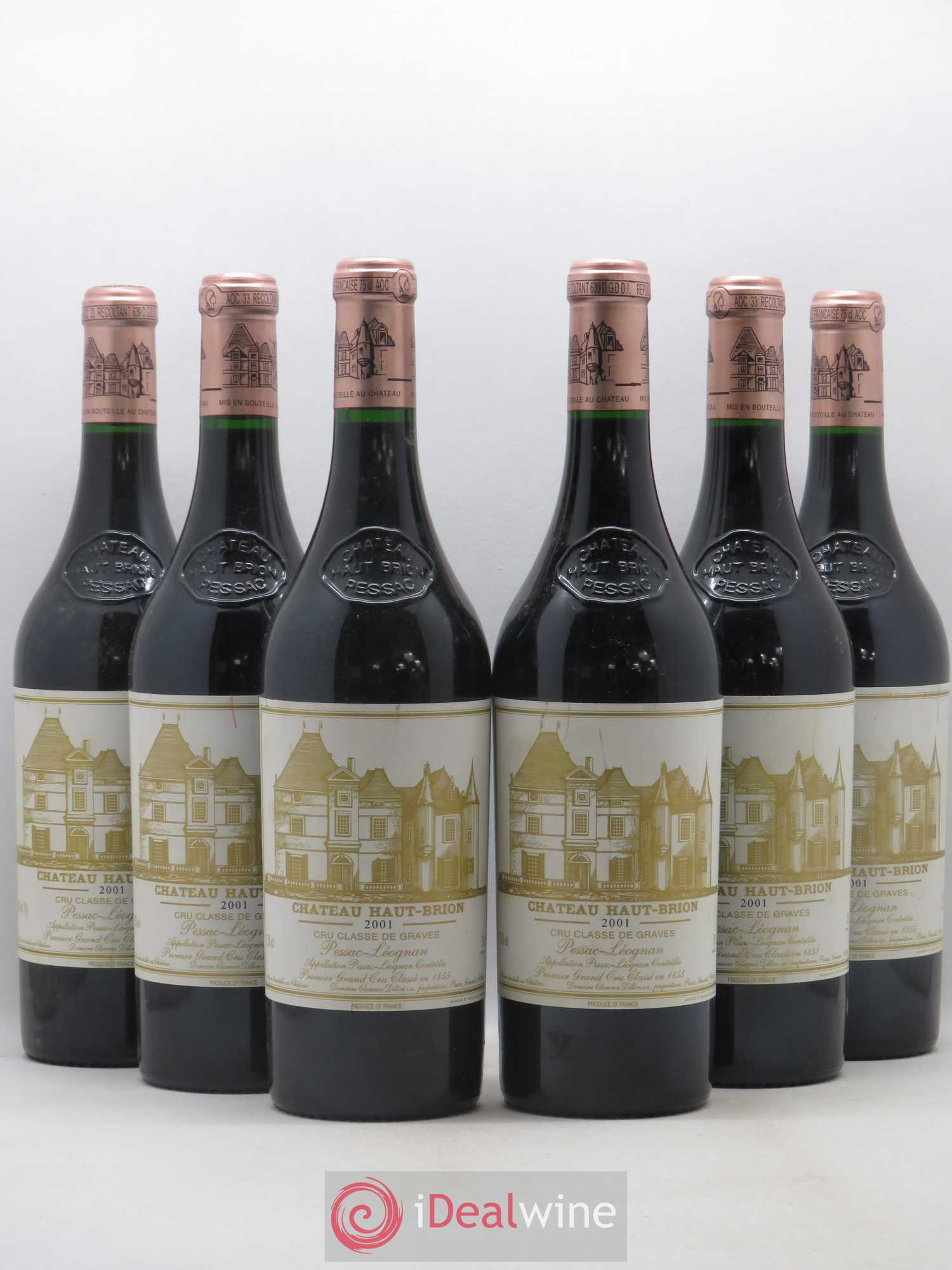 Château Haut Brion 1er Grand Cru Classé 2001 - Lot de 6 bouteilles - 0