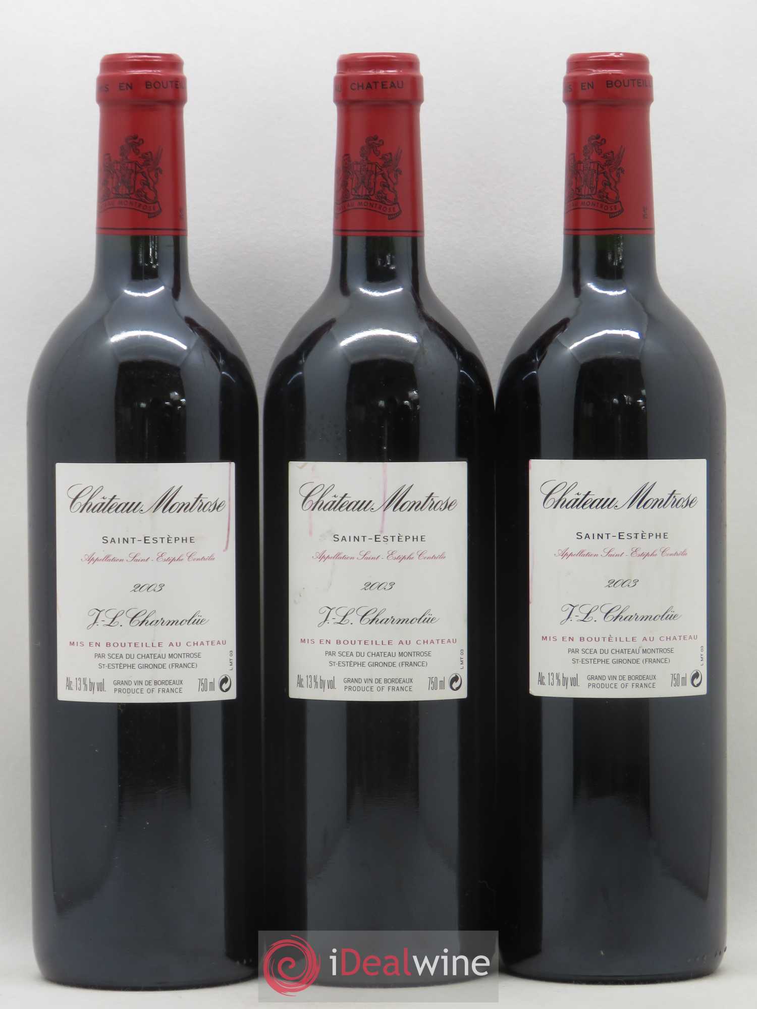 Château Montrose 2ème Grand Cru Classé 2003 - Lot de 3 bouteilles - 1