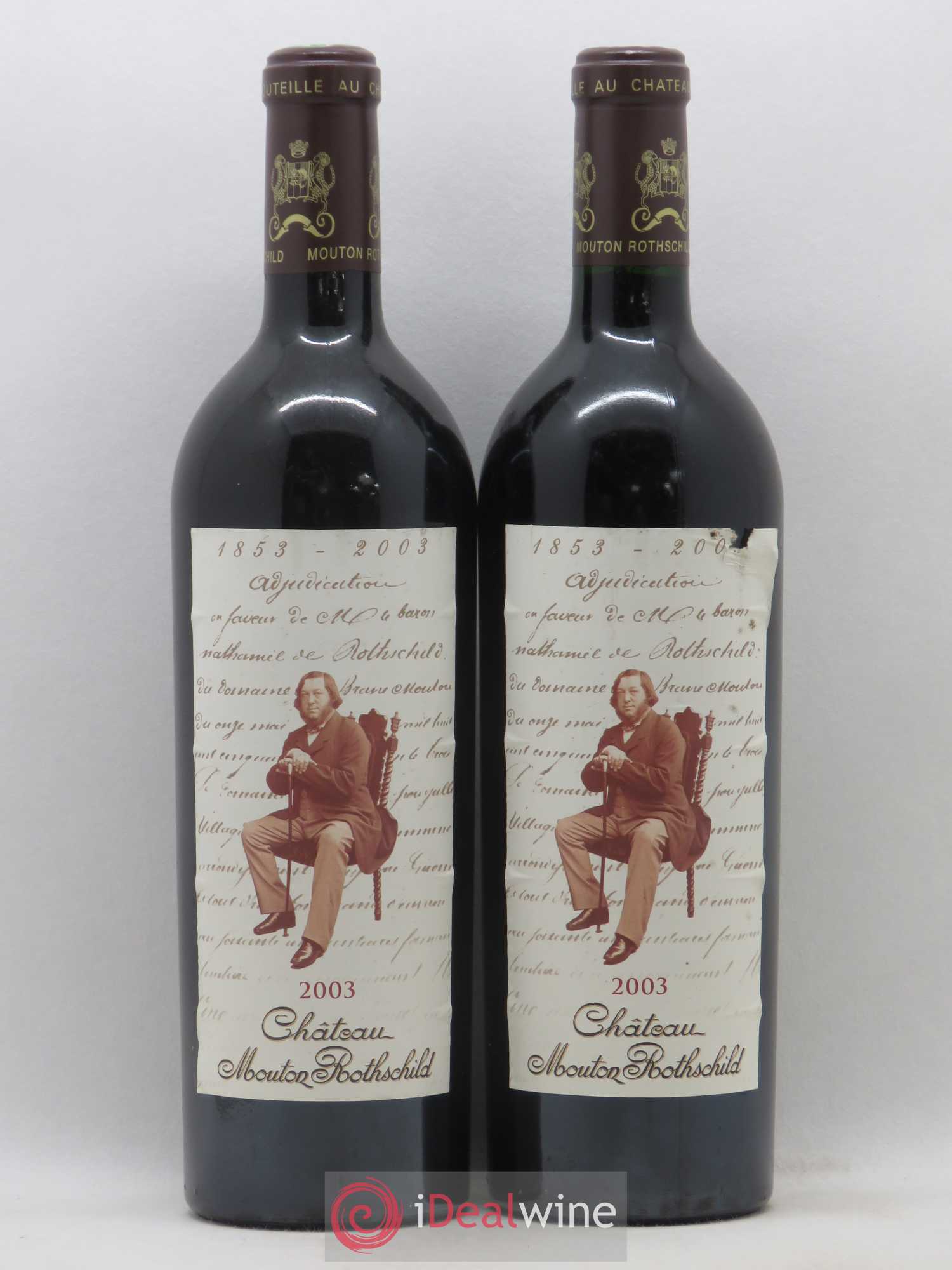 Château Mouton Rothschild 1er Grand Cru Classé 2003 - Lot de 2 bouteilles - 0