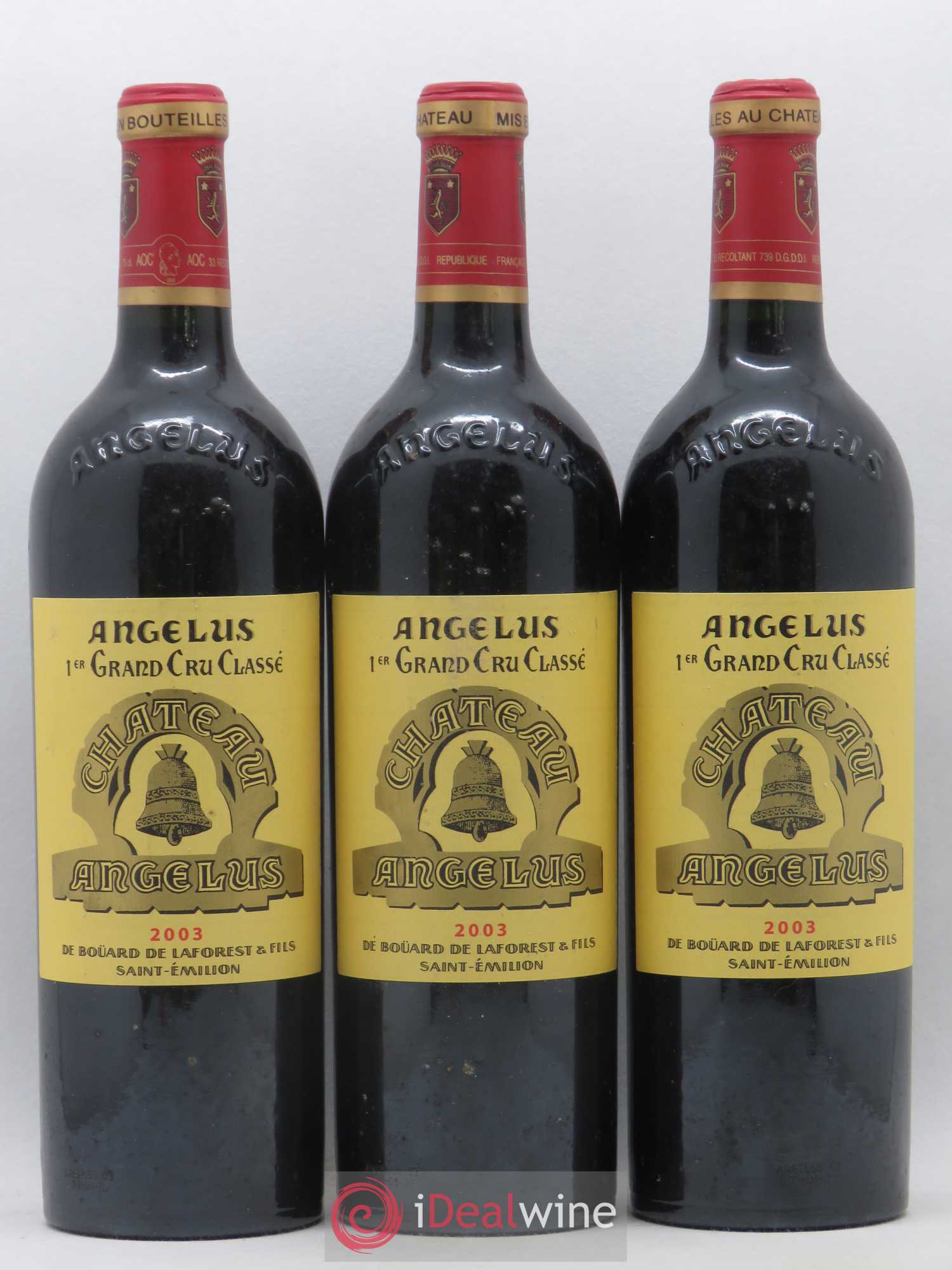 Château Angélus 1er Grand Cru Classé A 2003 - Lot de 3 bouteilles - 0