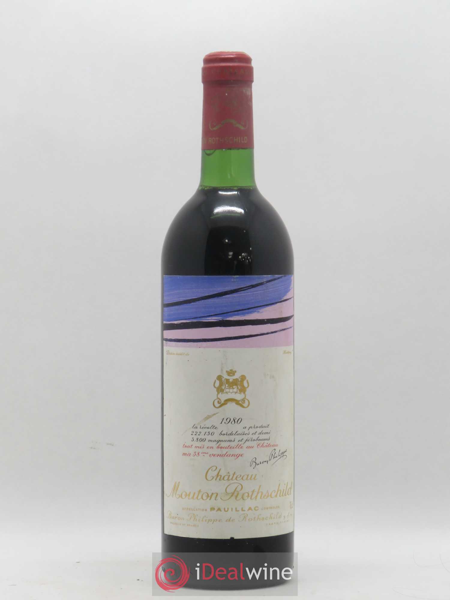 Château Mouton Rothschild 1er Grand Cru Classé 1980 - Lot de 1 bouteille - 0