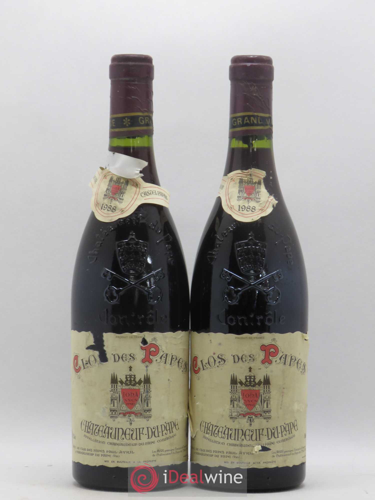 Châteauneuf-du-Pape Clos des Papes - Paul Avril 1988 - Lot de 2 bouteilles - 0