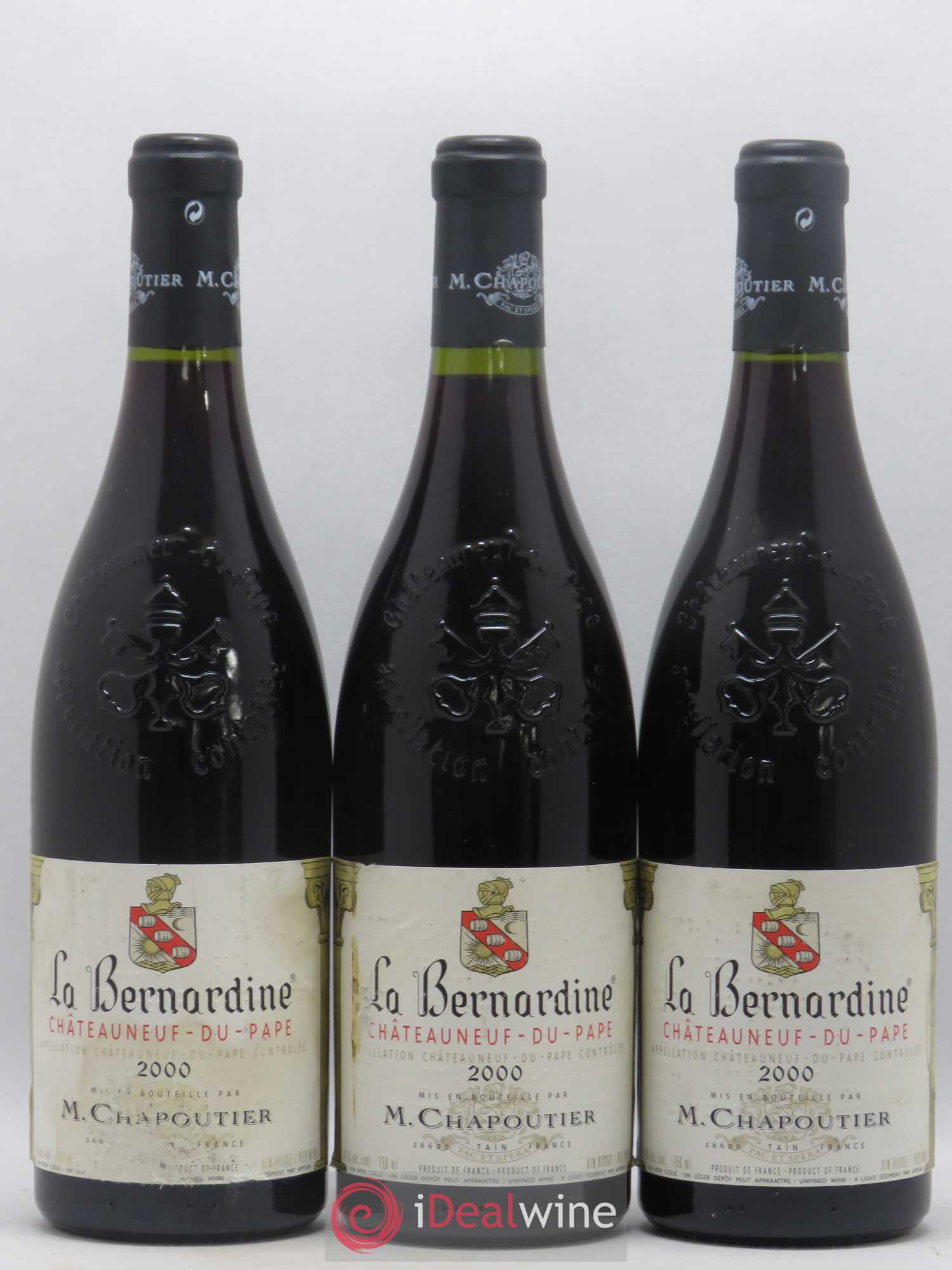 Châteauneuf-du-Pape La Bernardine Chapoutier 2000 - Lot de 3 bouteilles - 0