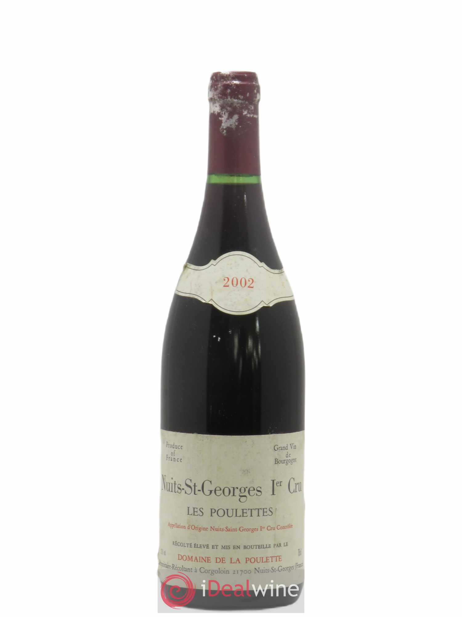 Nuits-Saint-Georges 1er Cru Les Poulettes Domaine de La Poulette 2002 - Lot de 1 bouteille - 0