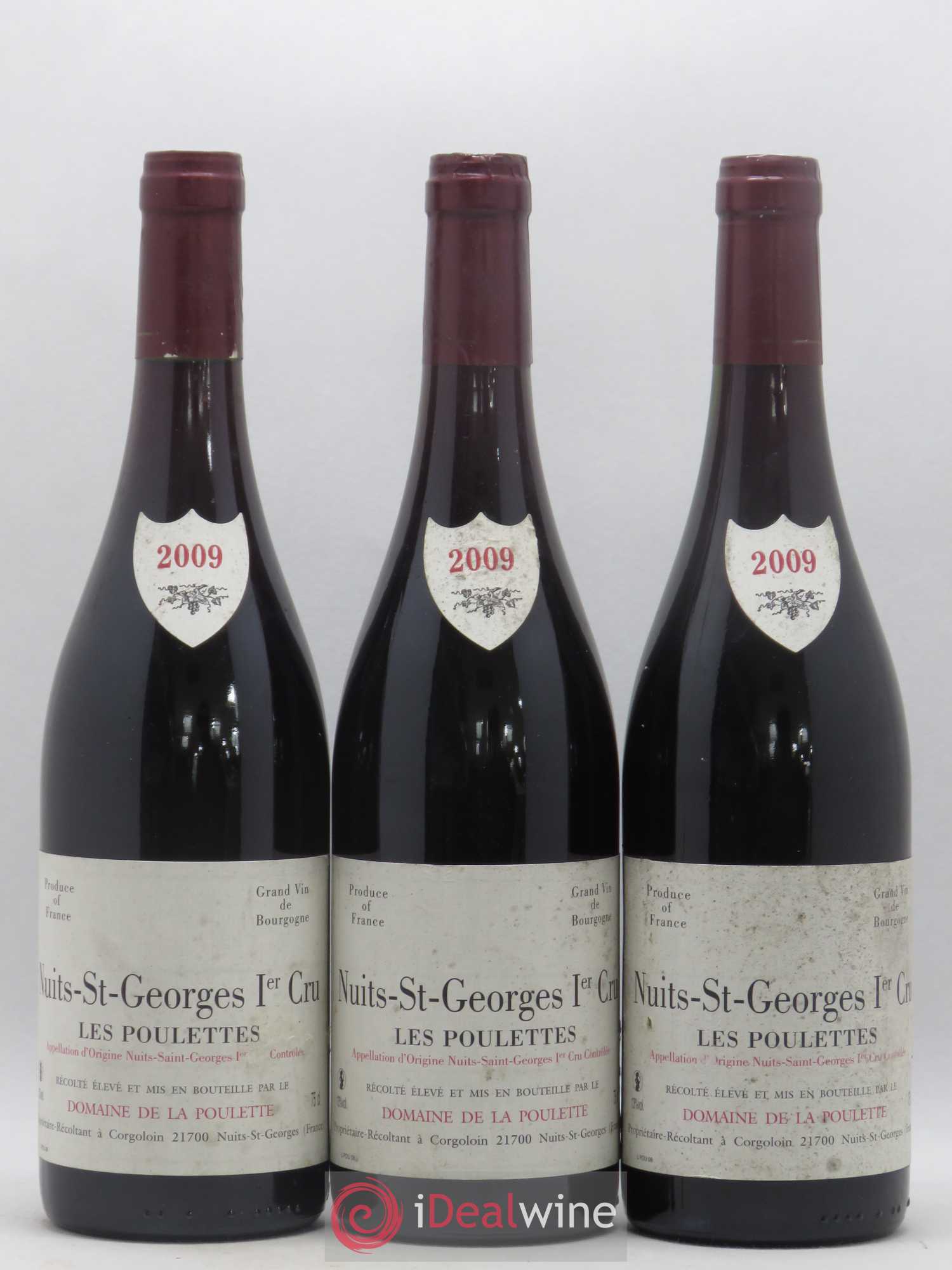 Nuits-Saint-Georges 1er Cru Les Poulettes Domaine de La Poulette 2009 - Lot de 3 bouteilles - 0