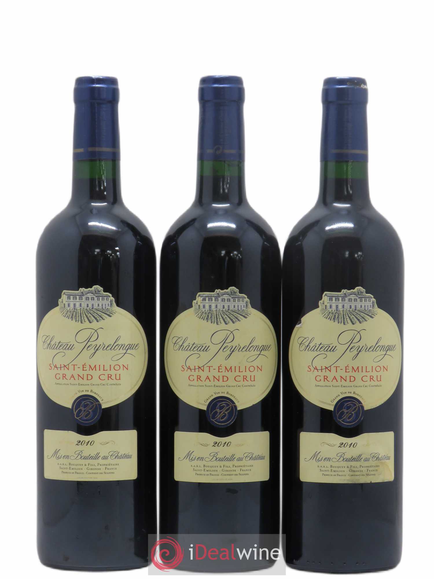 Saint-Émilion Grand Cru Chateau Peyrelongue 2010 - Posten von 3 Flaschen - 0