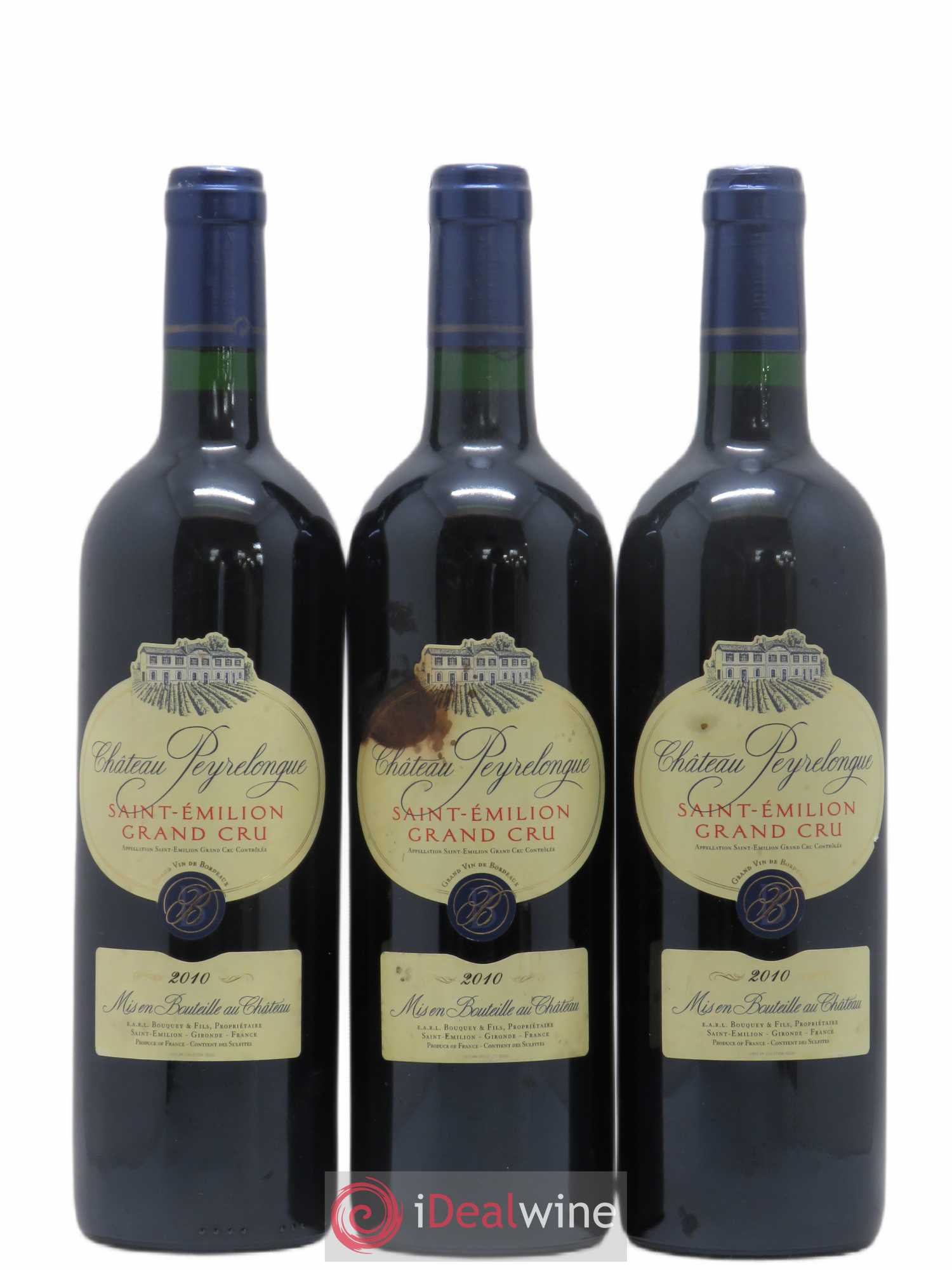 Saint-Émilion Grand Cru Chateau Peyrelongue 2010 - Posten von 3 Flaschen - 0